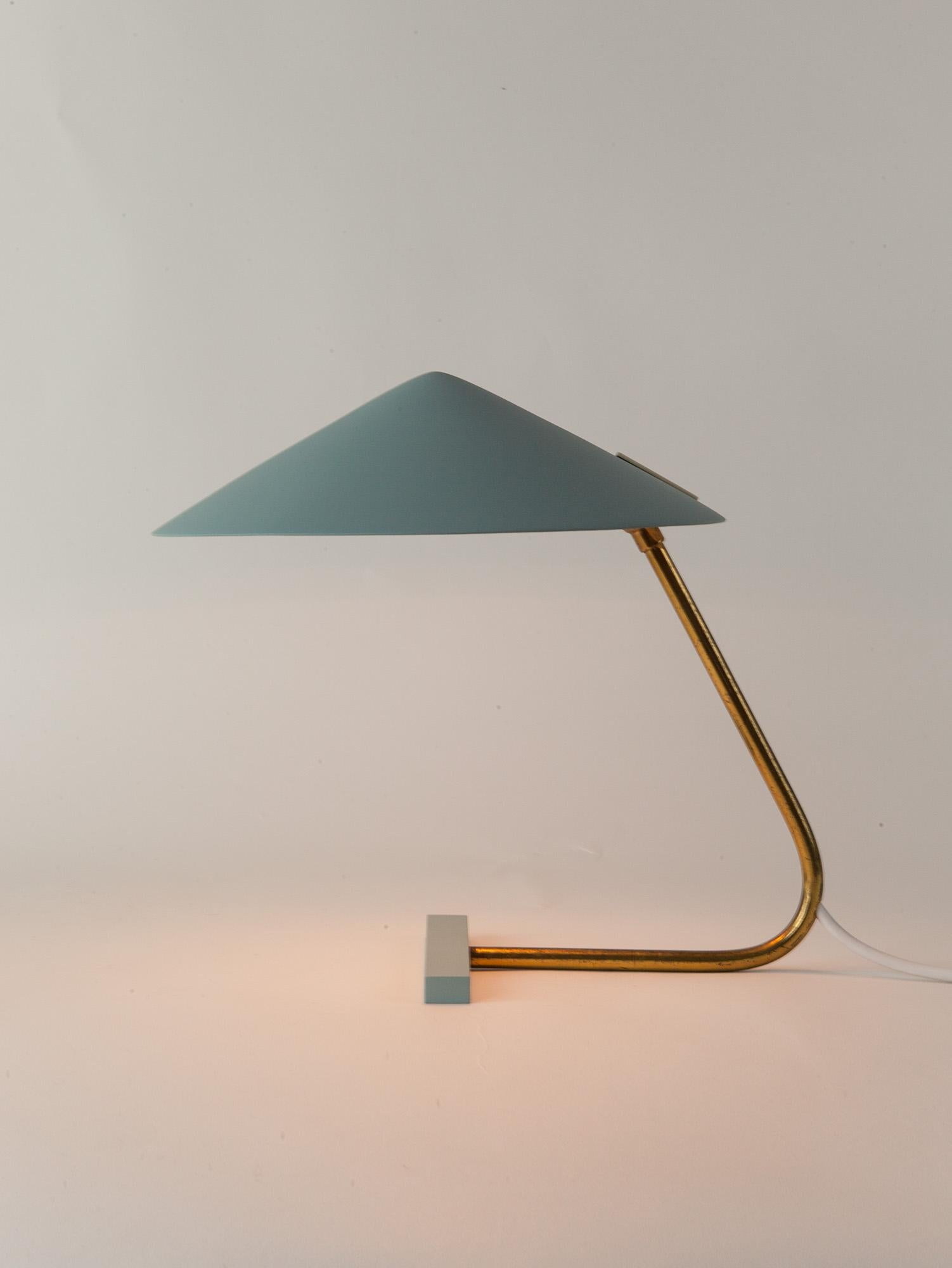 Aluminum Stilux Milano Modernist Table Lamp, Italy, 1950s  For Sale