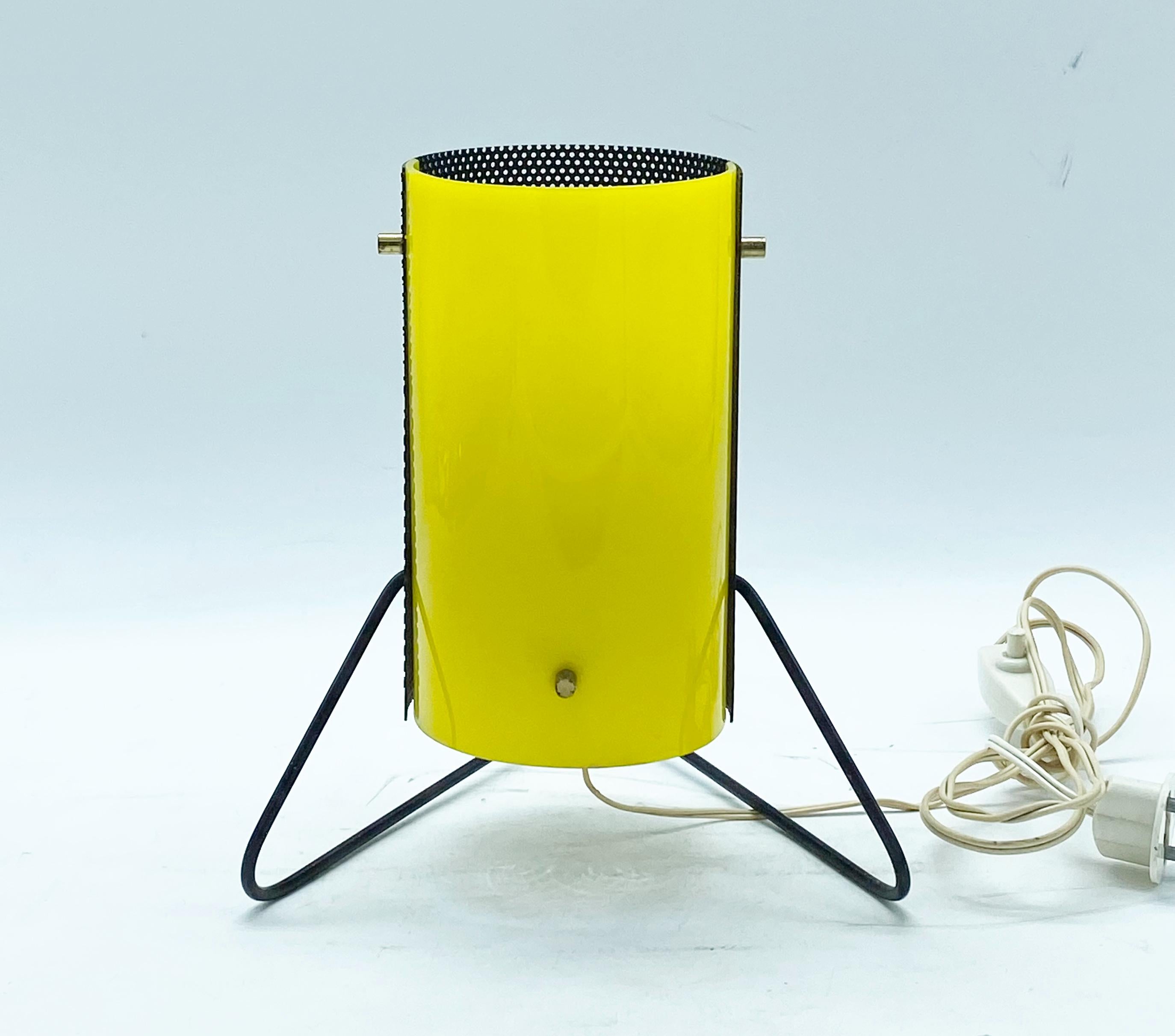 Mid-Century Modern Stilux Milano Perforated Metal Table Lamp, Italy 1960s For Sale