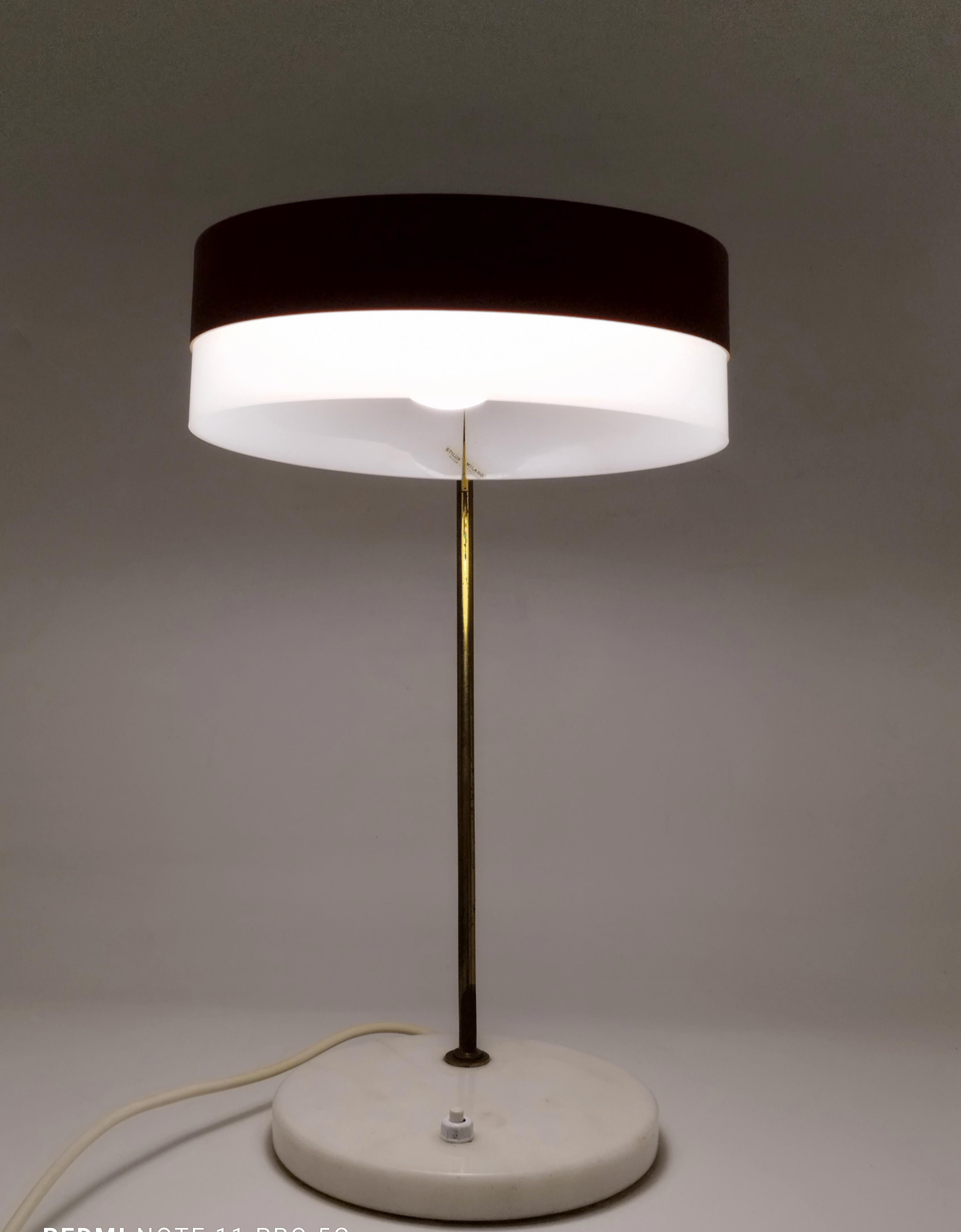 Aluminum Stilux Milano Rare Table Lamp, Italy 1950s