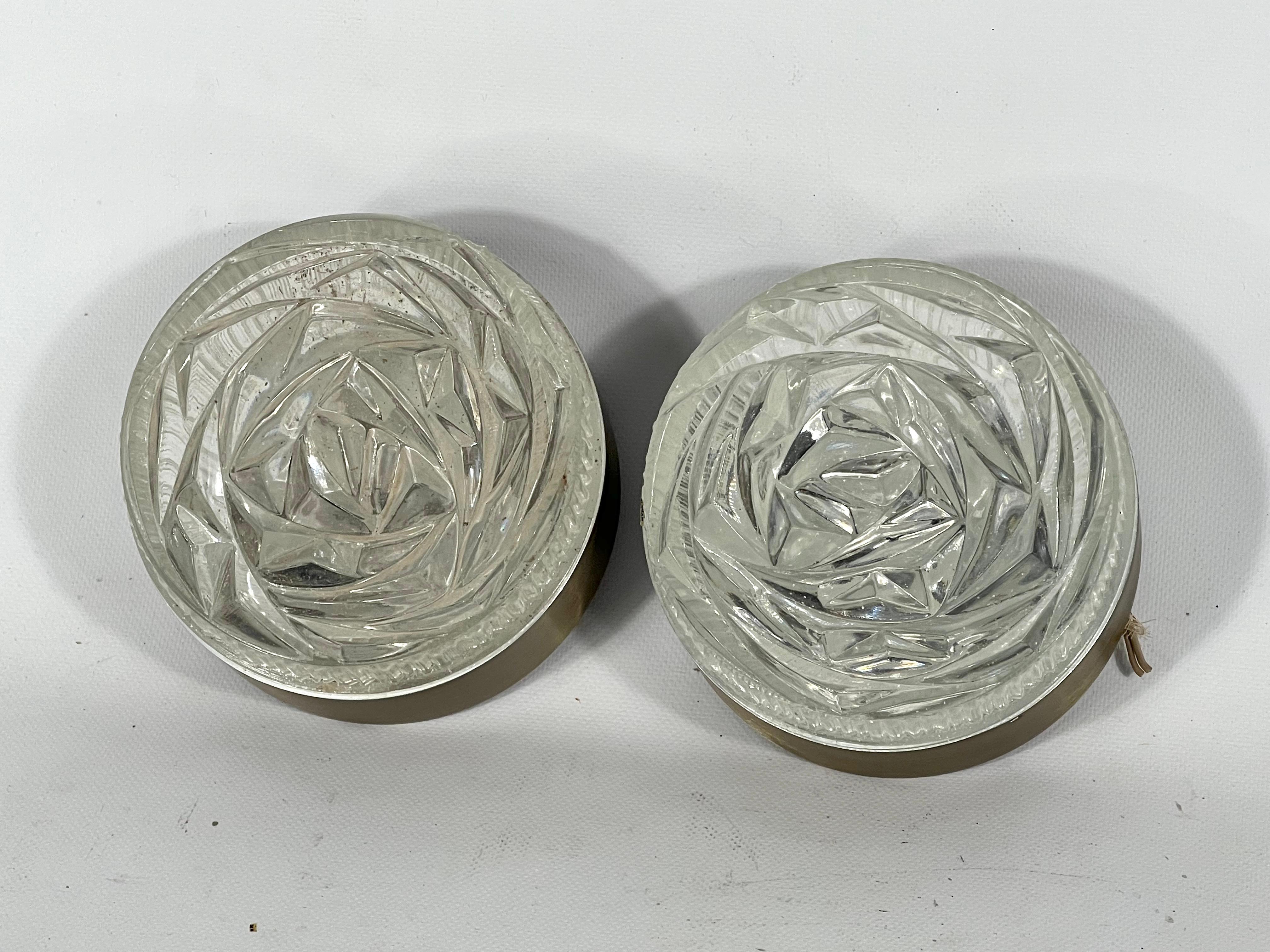 Stilux Milano, Set of Two Wall or Ceiling Lamps Model Caserta, 1960s For Sale 1