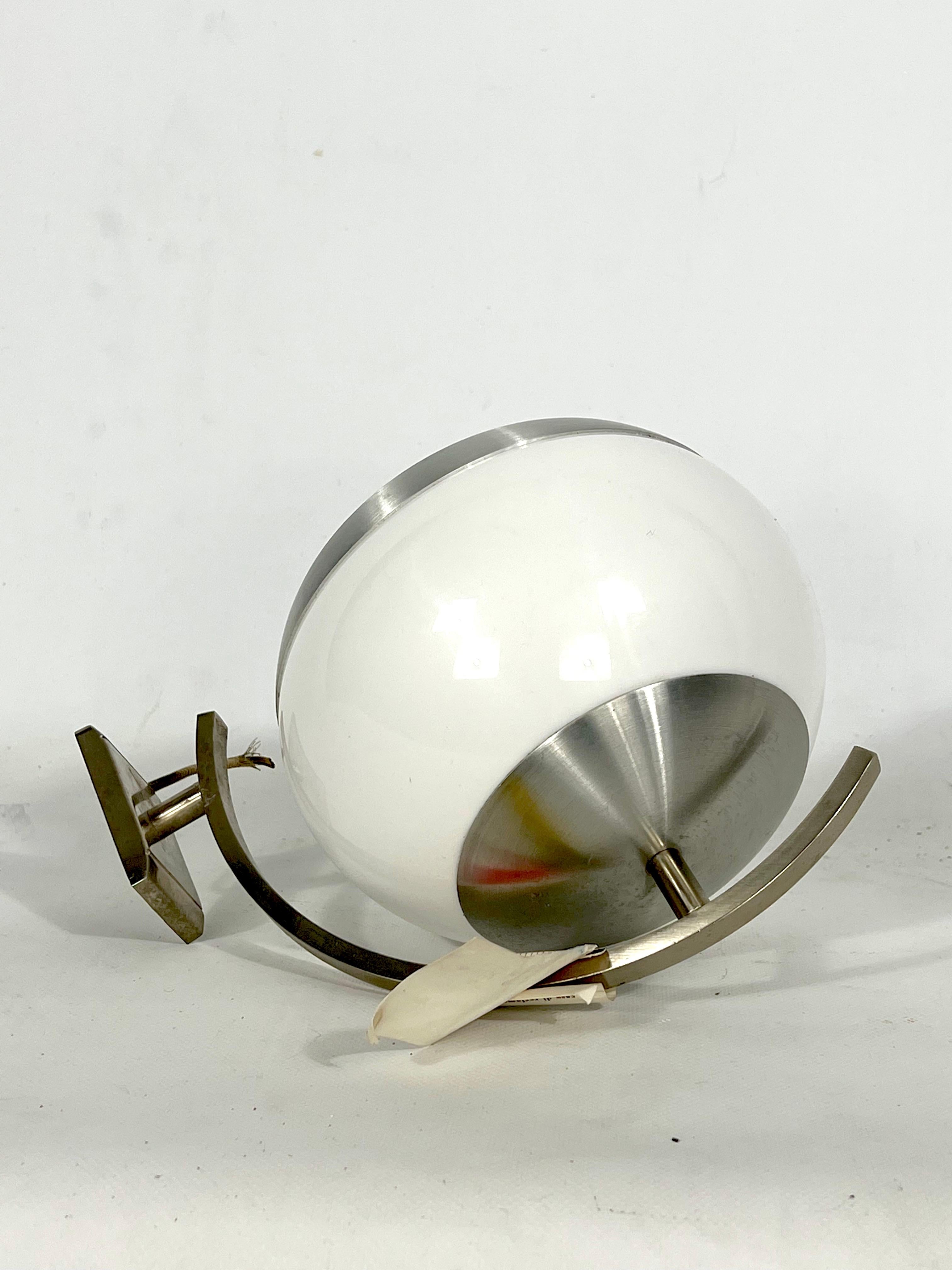 Mid-Century Modern Stilux Milano, Single Aluminum and Perspex Wall Lamp Model Sila, Italy 1960s For Sale