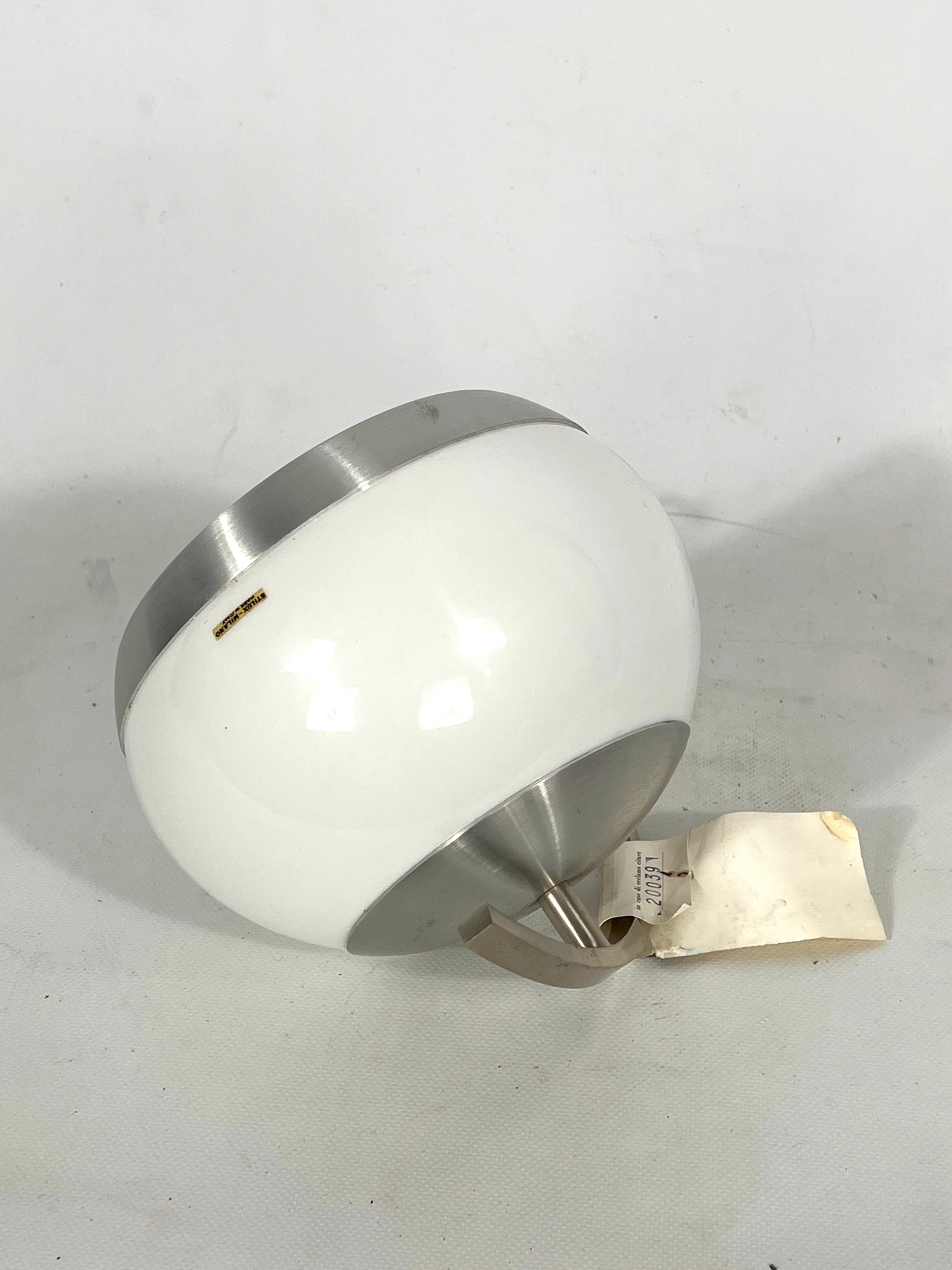 Stilux Milano, Single Aluminum and Perspex Wall Lamp Model Sila, Italy 1960s For Sale 2