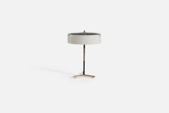Stilux Milano, Lámpara de mesa, latón, metal lacado, acrílico, Italia, años 50