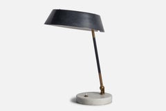 Stilux Milano, Table Lamp, Brass, Metal, Acrylic, Marble, Italy, 1950s