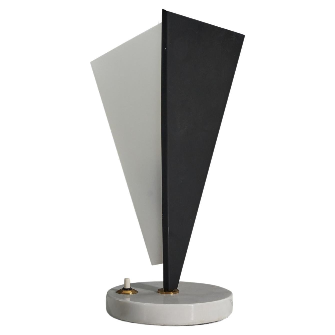 Stilux Milano, Table Lamp, Brass, Metal, Marble, Acrylic, Italy, 1950s