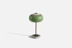Stilux Milano, Table Lamp, Brass, Metal, Marble, Italy, 1950s