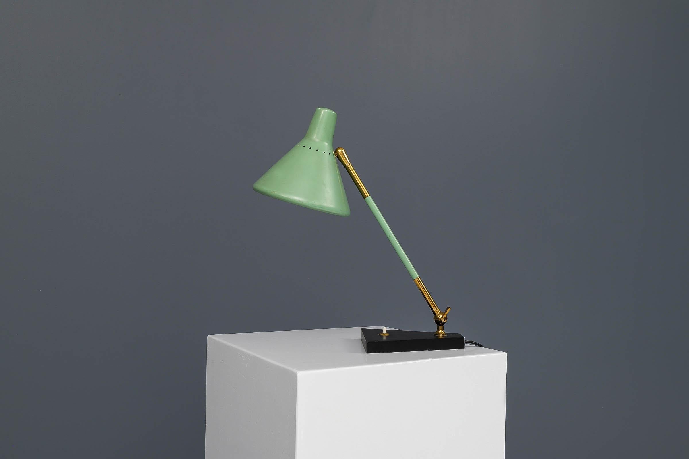 Stilux Milano Table Lamp in Metal and Brass, Italy, 1960s In Good Condition In Amsterdam, NL