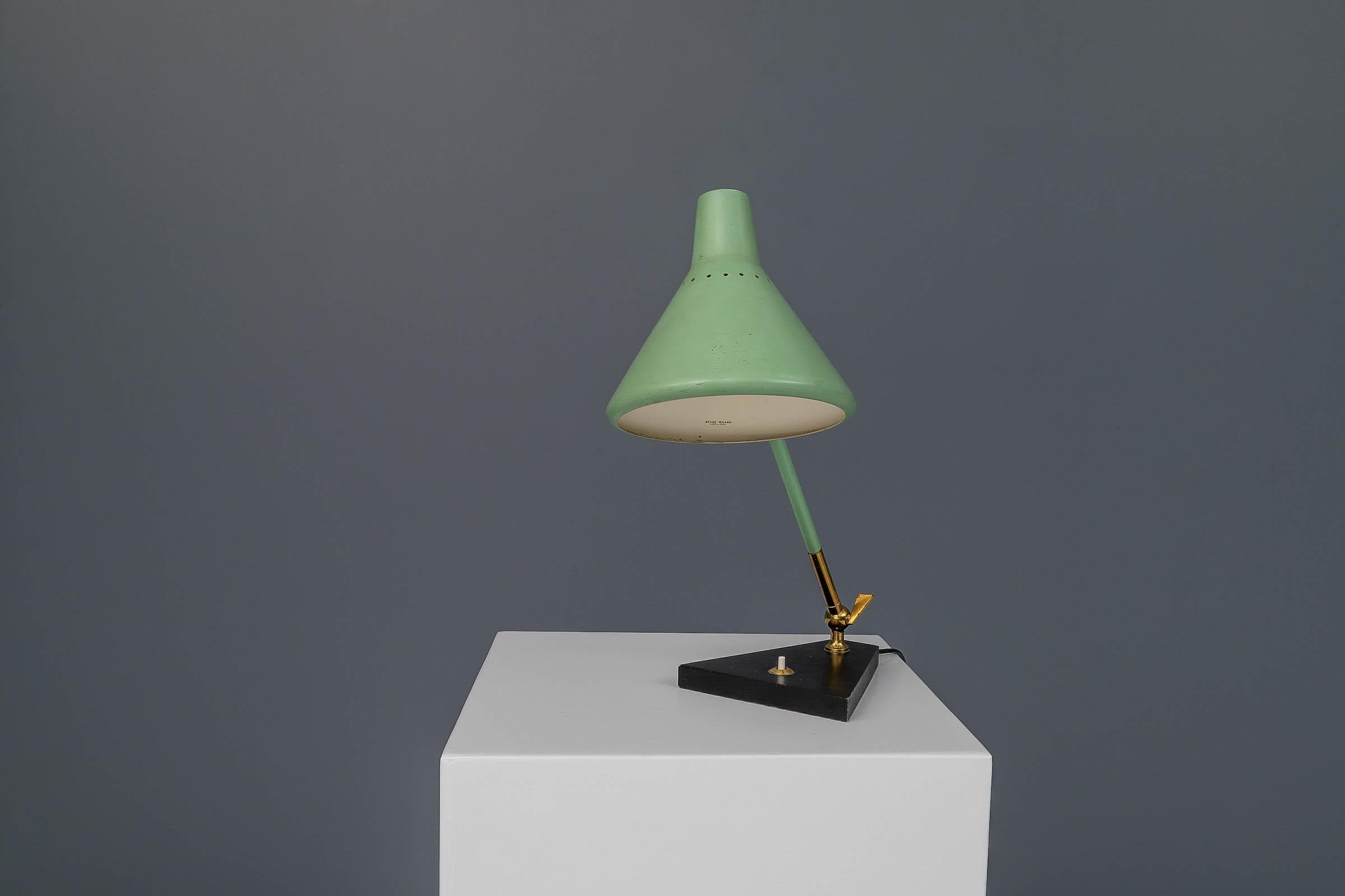 Stilux Milano Table Lamp in Metal and Brass, Italy, 1960s 1