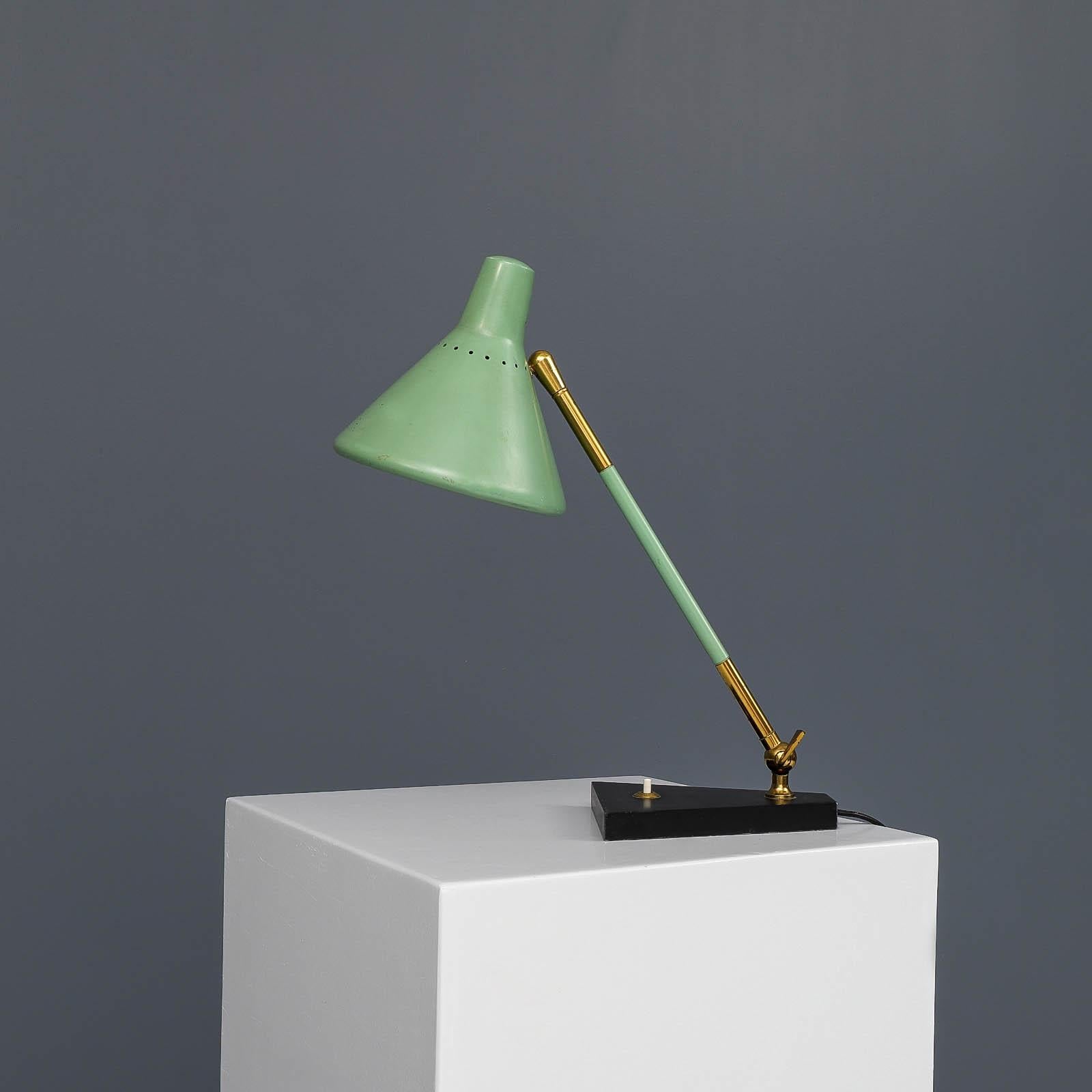 Stilux Milano Table Lamp in Metal and Brass, Italy, 1960s 3