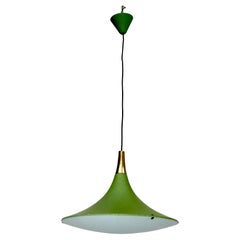 Stilux Milano, Vintage green hanging lamp from 60s
