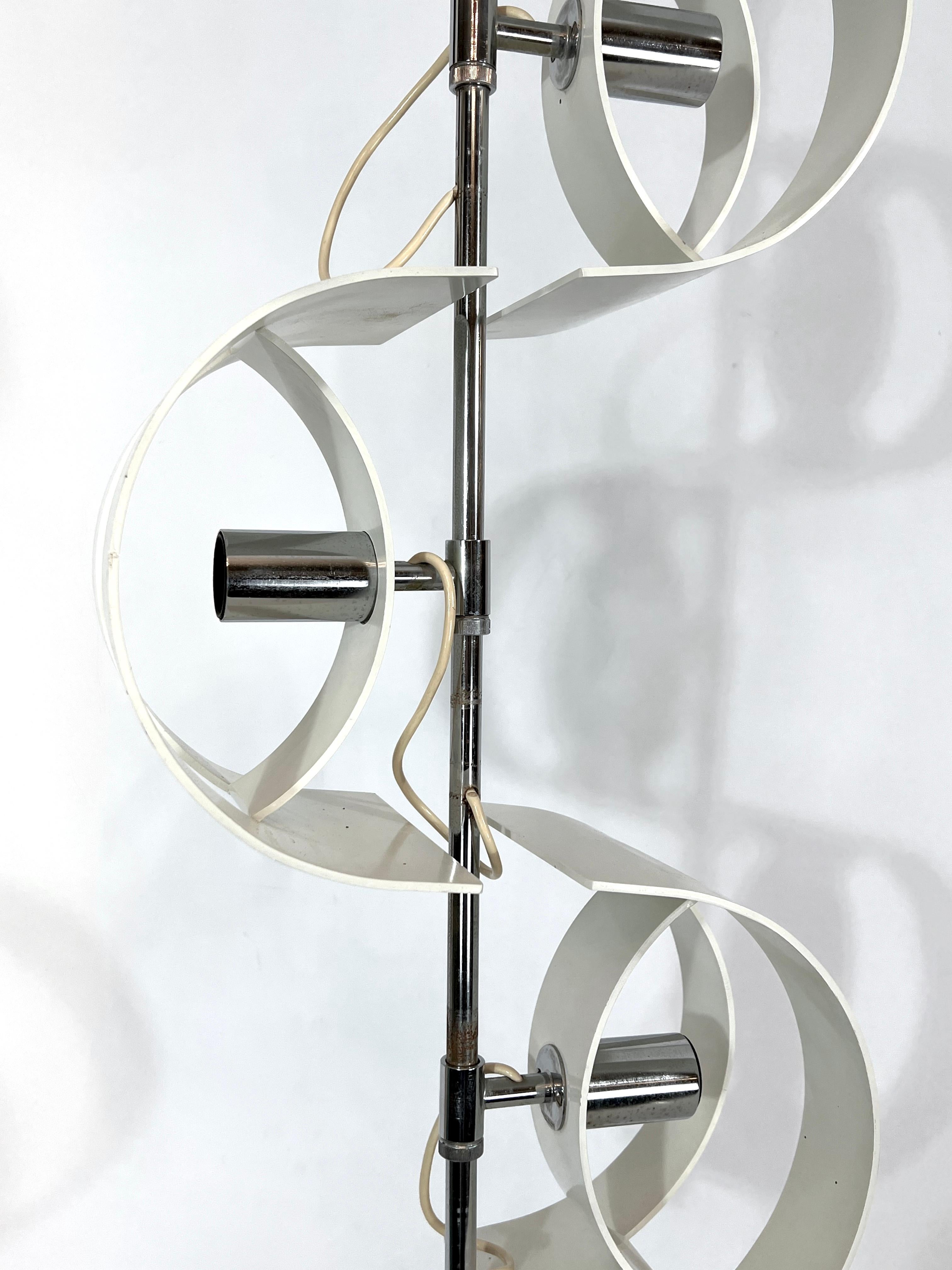 Stilux Milano, Vintage Italian Chrome Chandelier from 60s For Sale 4