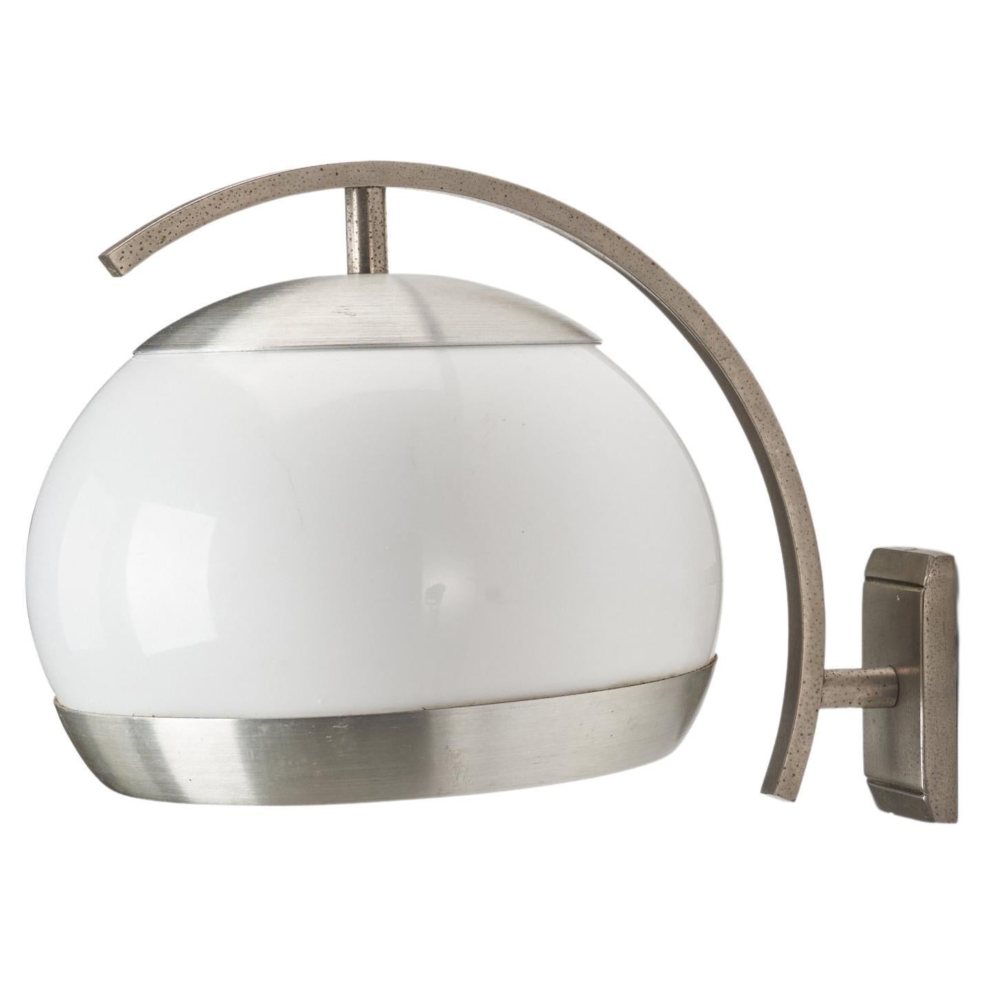 Stilux Milano, Wall Light, Acrylic, Nickel-Plated Brass, Italy, 1960s For Sale