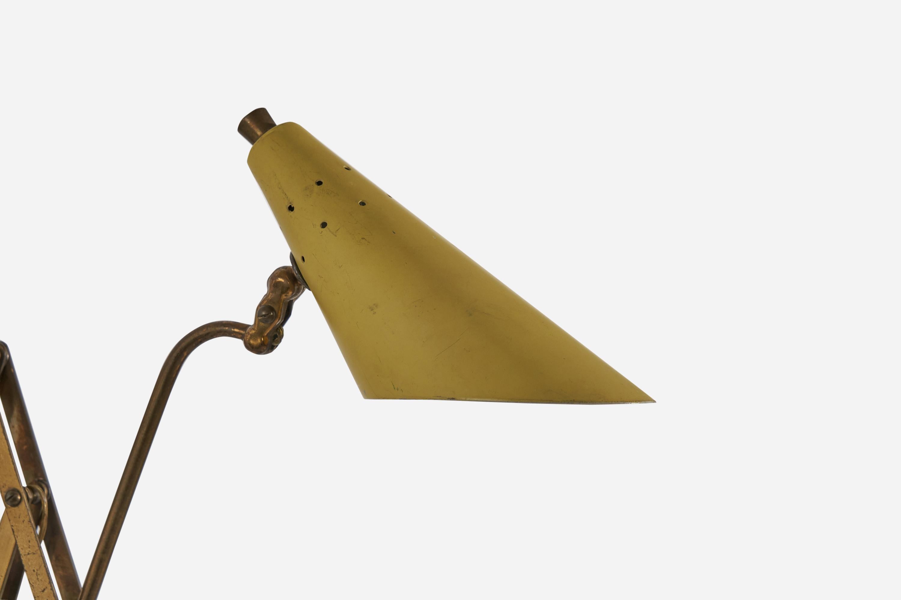 Mid-20th Century Stilux Milano, Wall Light, Brass, Metal, Italy, 1950s For Sale