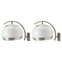 Vintage Stilux Milano, Wall Lights, Acrylic, Nickel-plated brass, Italy, 1960s
