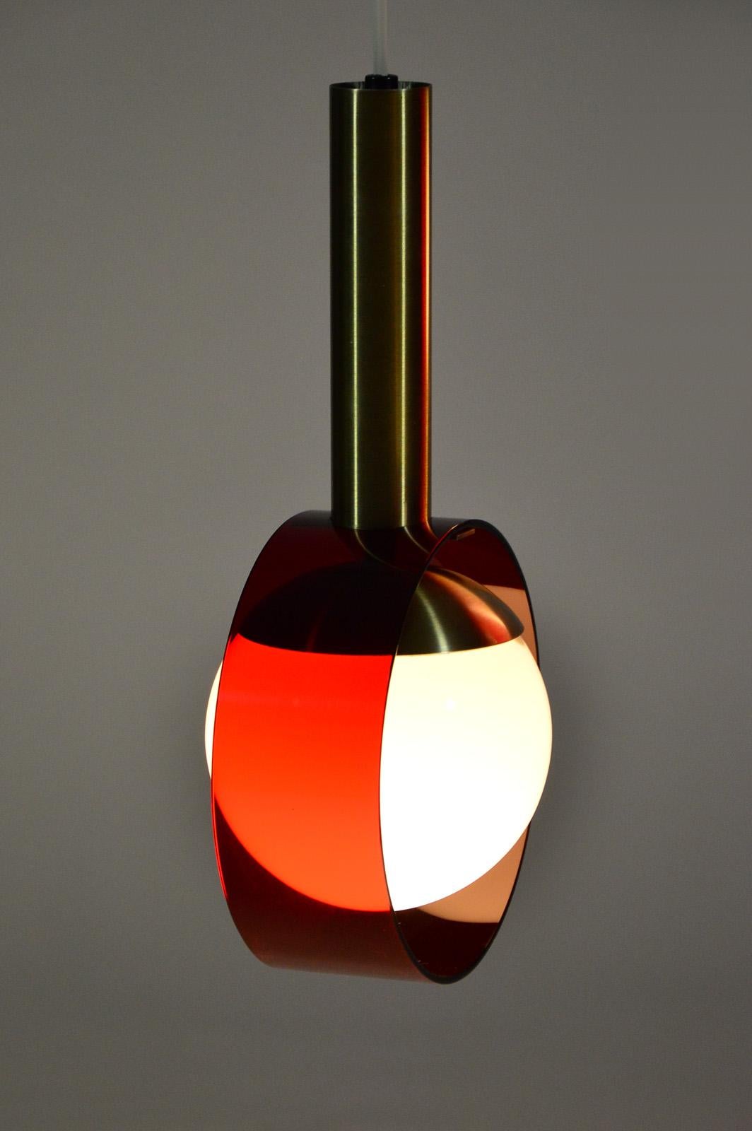 Anodized Stilux Milano White and Red Cascade Chandelier