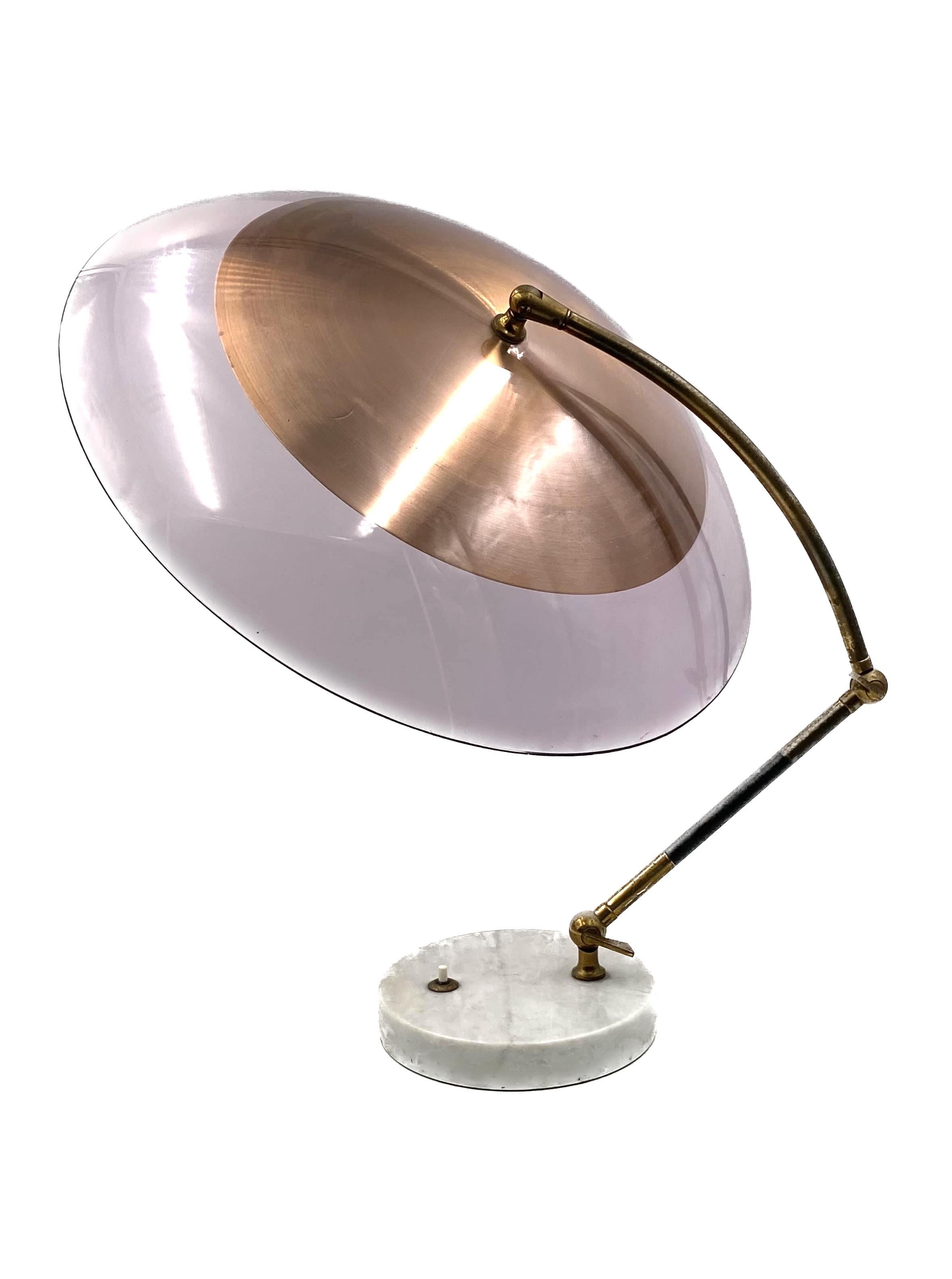 Stilux, mod. Orleans dome table lamp, Stilux Milano Italy, 1955 For Sale 6