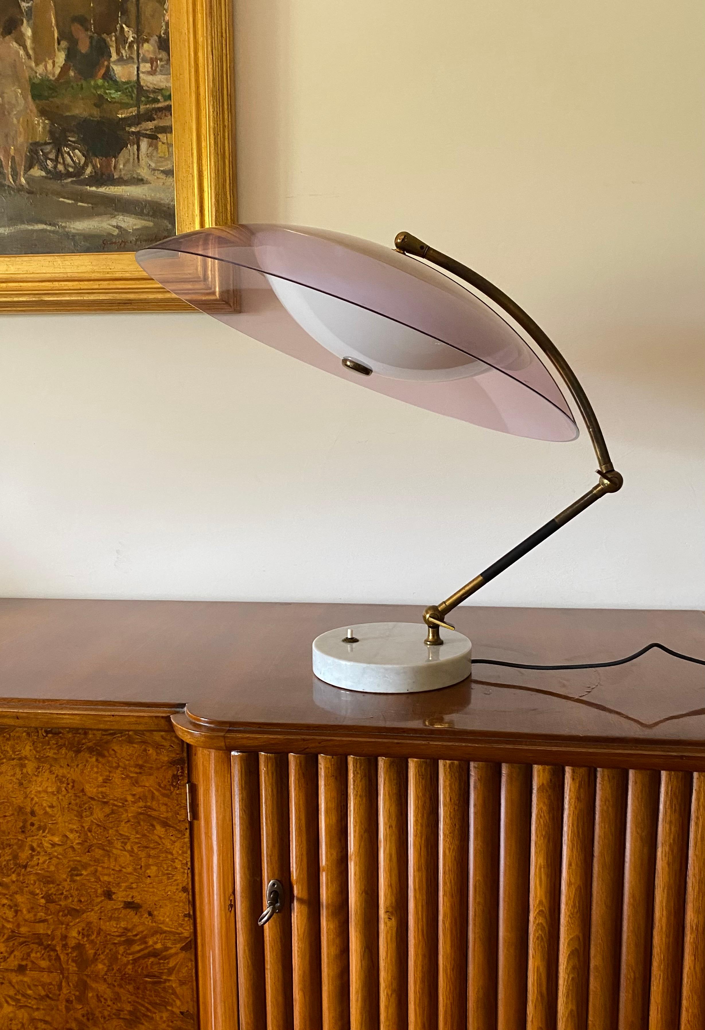 Mid-20th Century Stilux, mod. lampe de table à dôme Orléans, Stilux Milano Italie, 1955 en vente