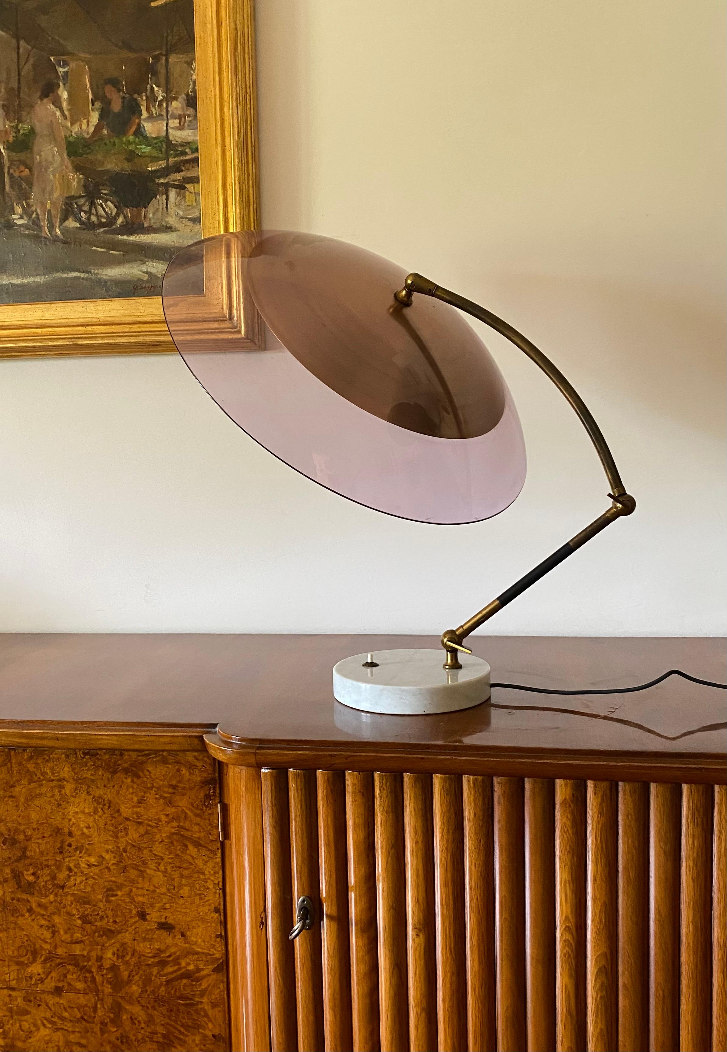 Stilux, mod. lampe de table à dôme Orléans, Stilux Milano Italie, 1955 en vente 1