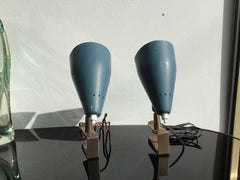 Stilux Pair of Clamp Sconces Brass Metal Lacquered, 1950, Italy