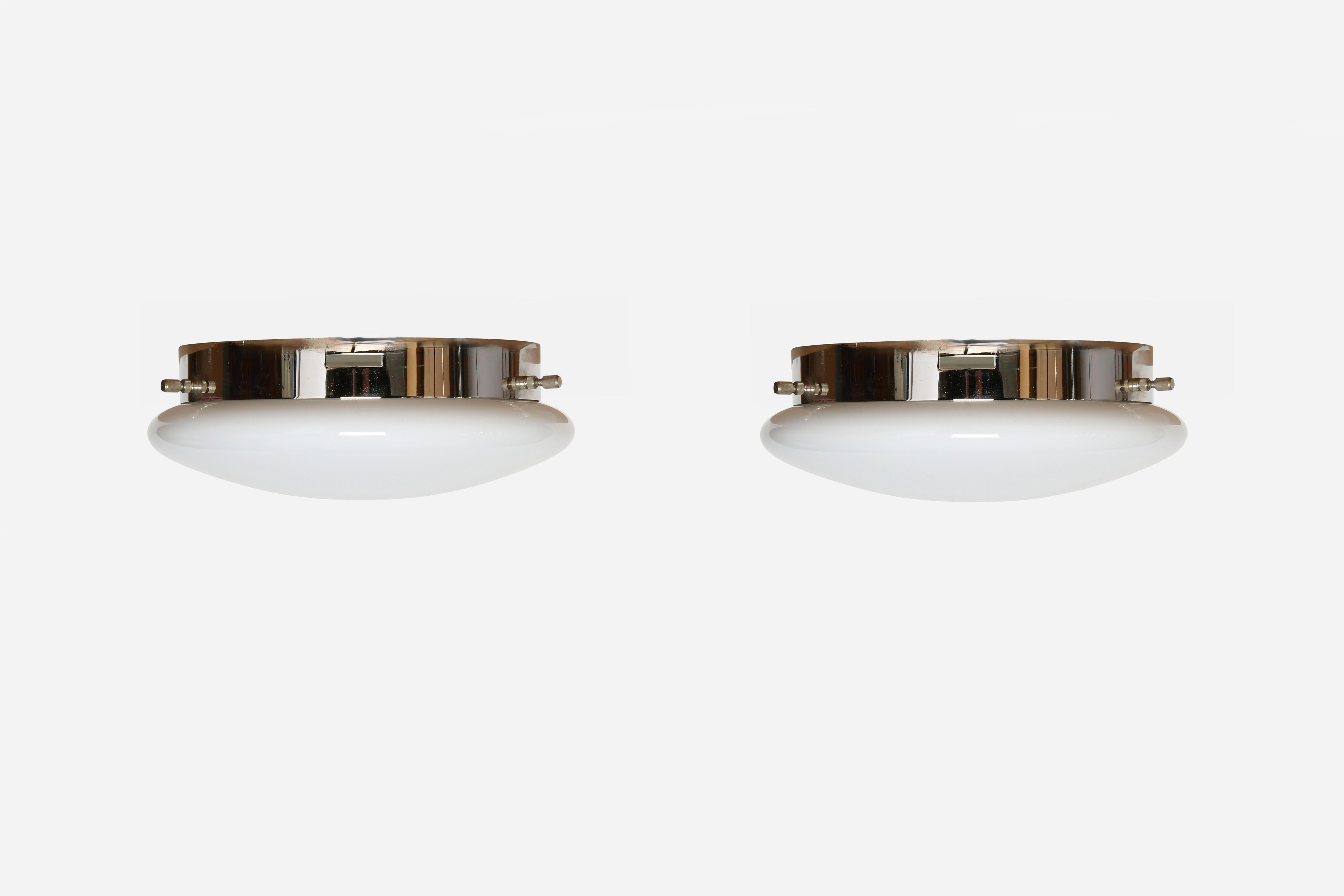 Mid-Century Modern Stilux Style Ceiling or Wall Flush Mounts, Italy, 1960s For Sale