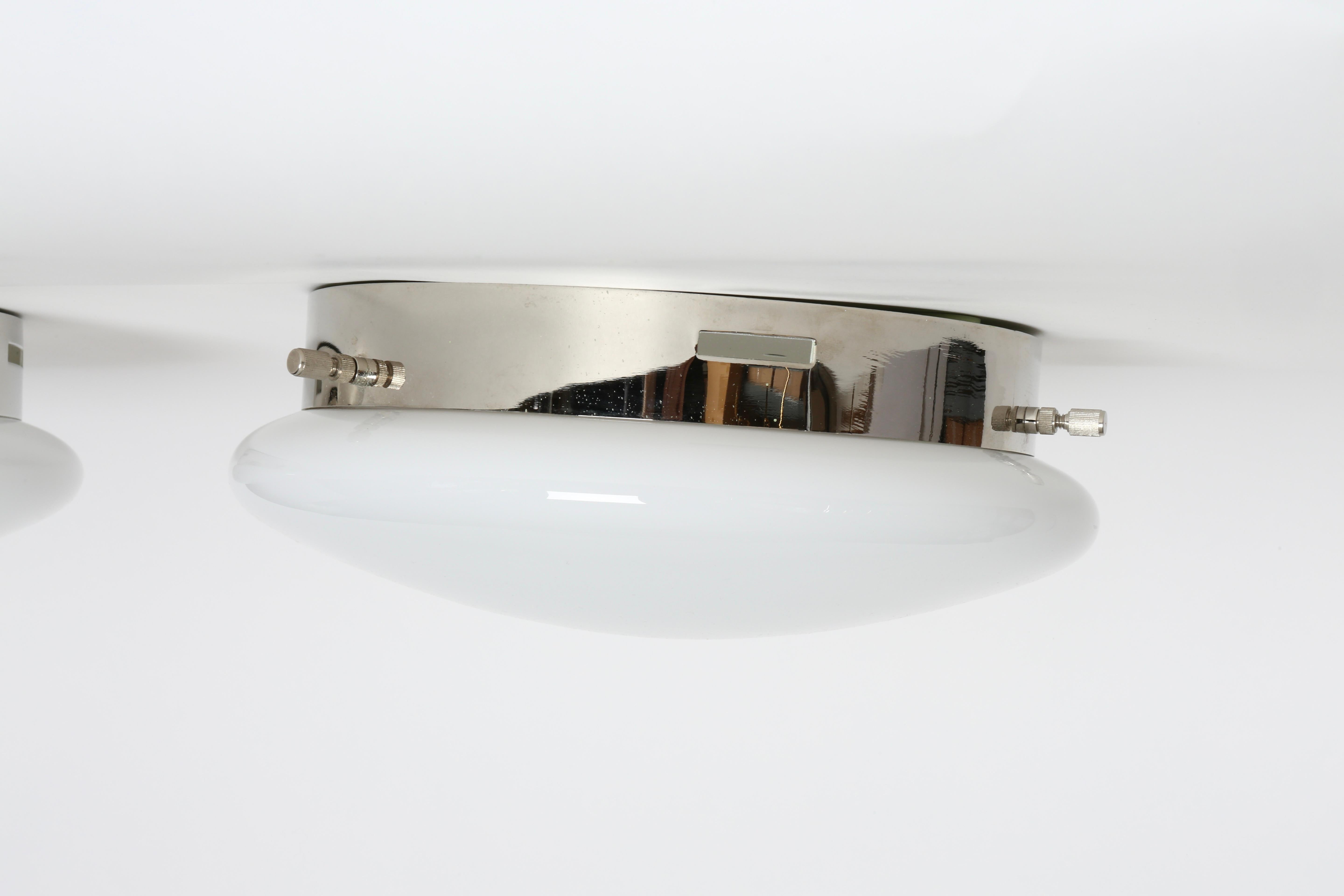 Stilux Style Ceiling or Wall Flush Mounts, Italy, 1960s In Good Condition For Sale In Brooklyn, NY