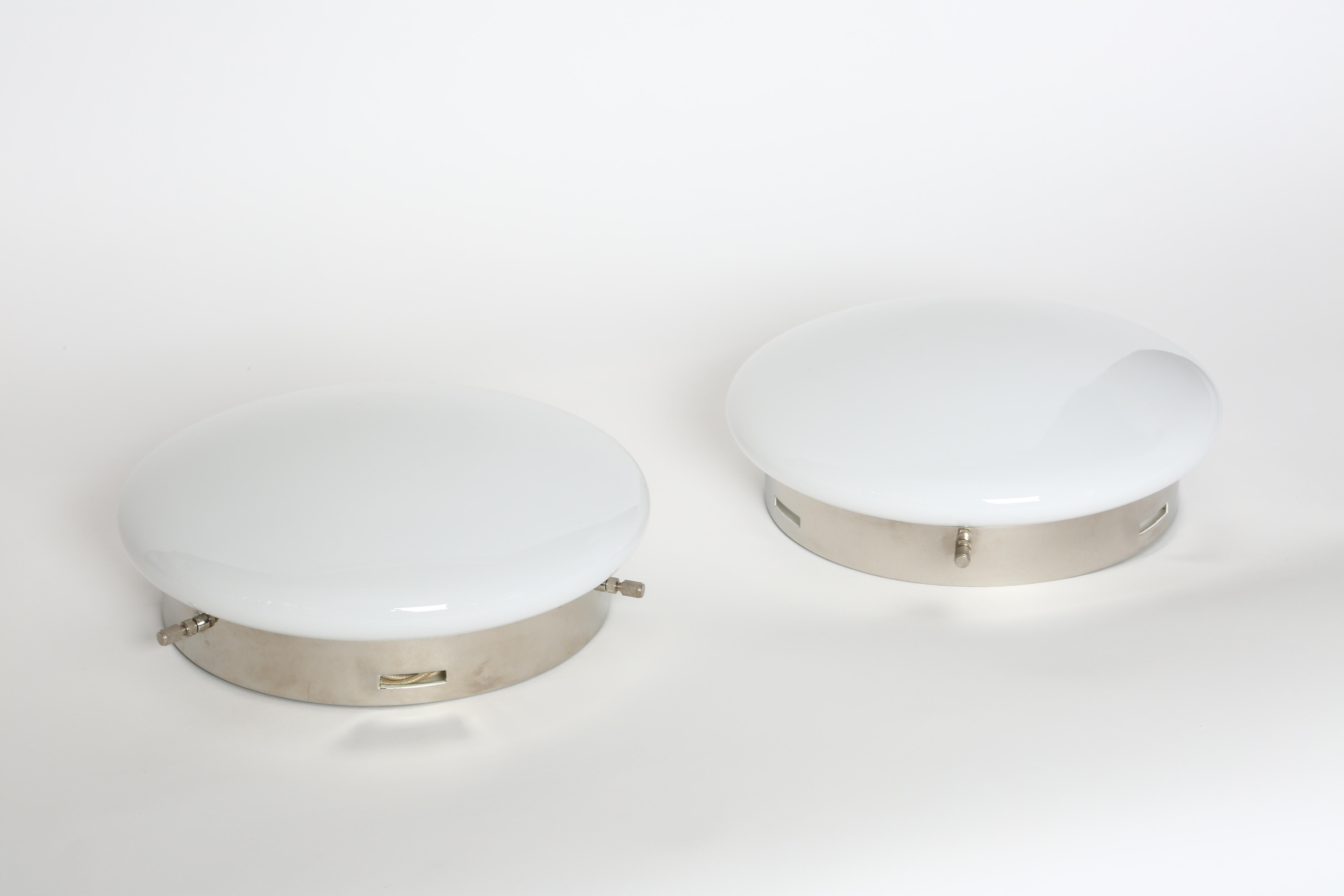 Metal Stilux Style Ceiling or Wall Flush Mounts, Italy, 1960s For Sale