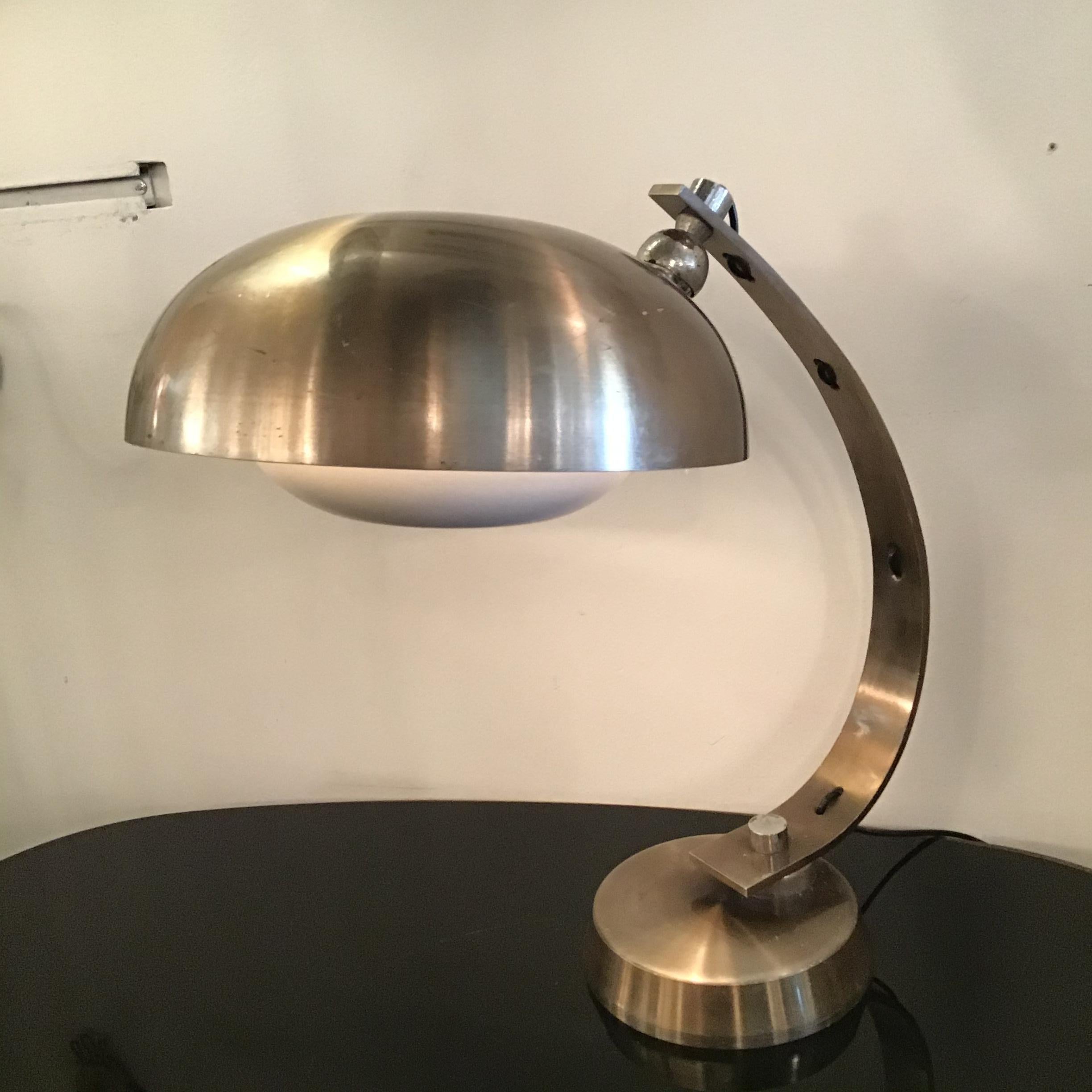 Stilux Table Lamp Adjustable Metal Crome 1958 Italy For Sale 12