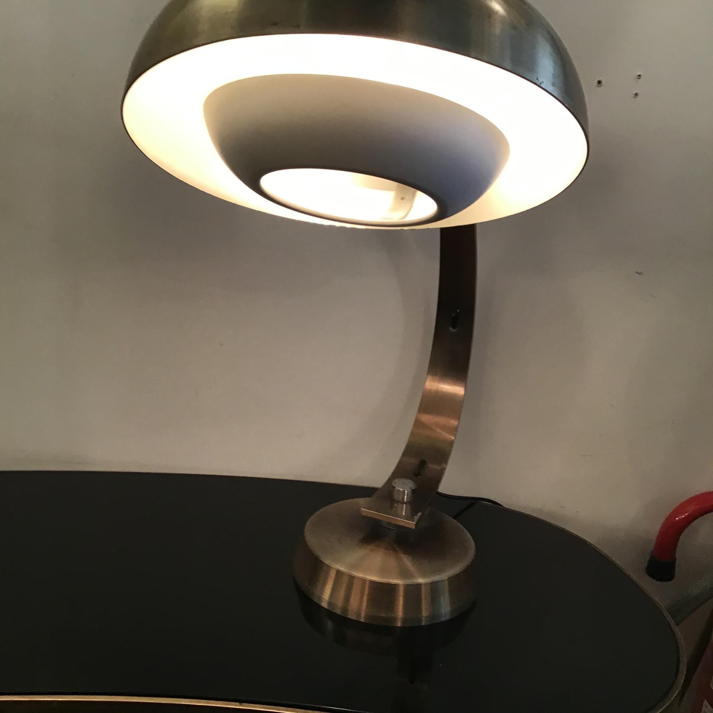 Italian Stilux Table Lamp Adjustable Metal Crome 1958 Italy For Sale