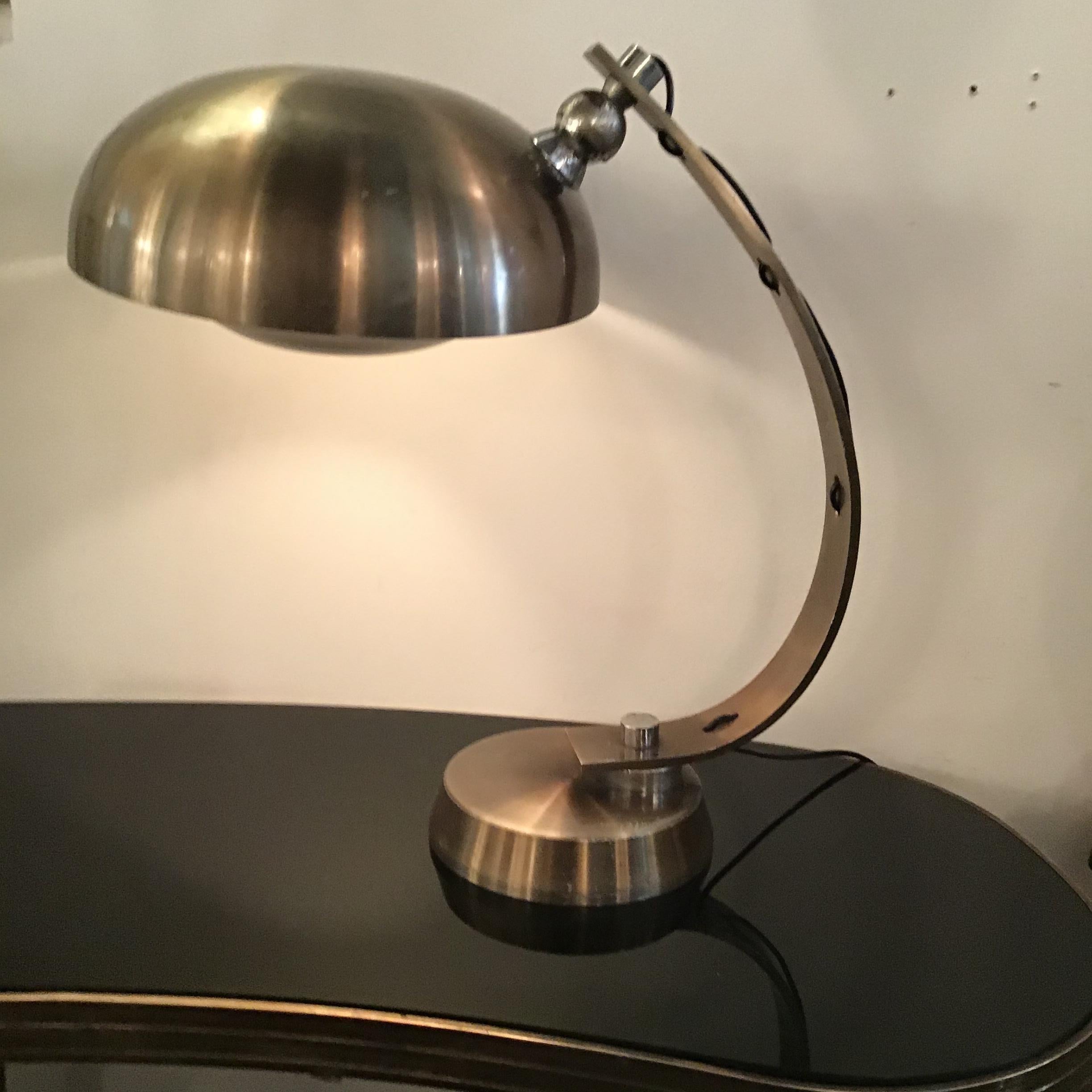 Stilux Table Lamp Adjustable Metal Crome 1958 Italy In Good Condition For Sale In Milano, IT