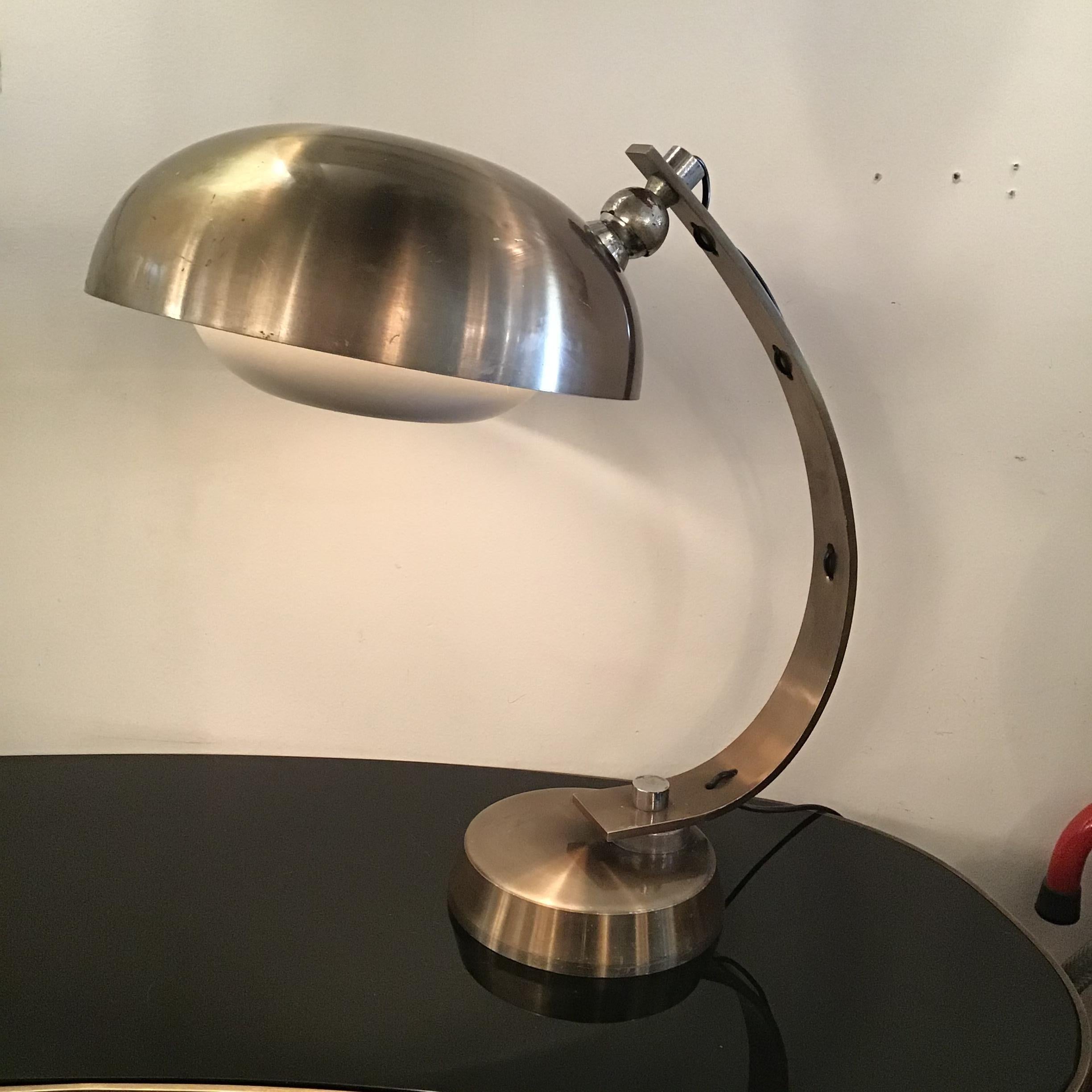 Mid-20th Century Stilux Table Lamp Adjustable Metal Crome 1958 Italy For Sale