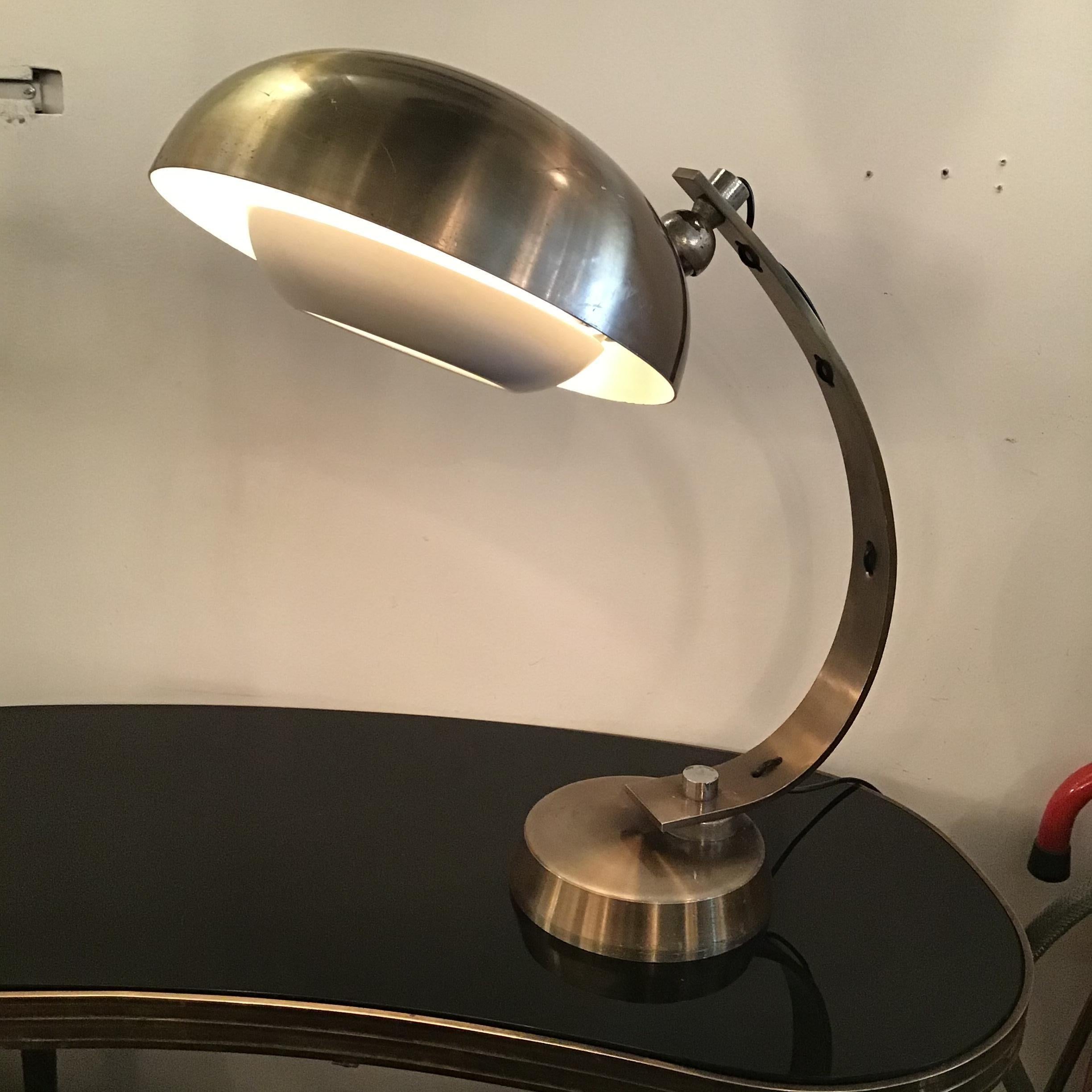 Stilux Table Lamp Adjustable Metal Crome 1958 Italy For Sale 2