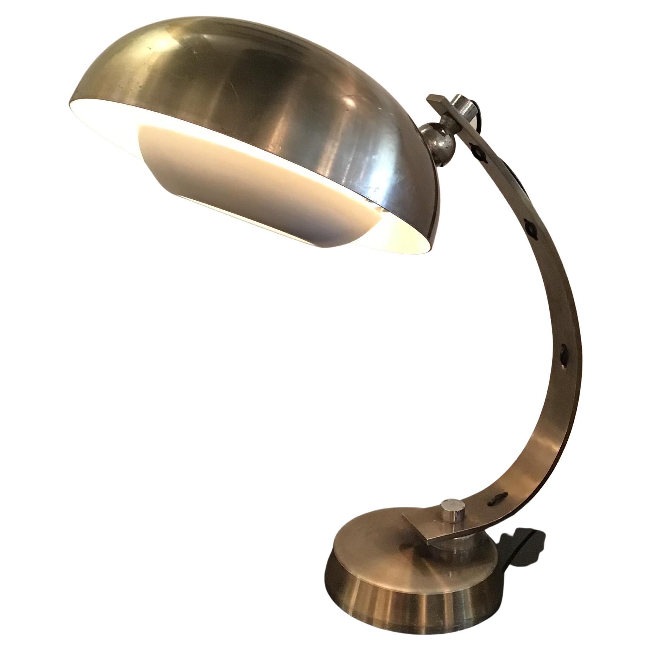 Stilux Table Lamp Adjustable Metal Crome 1958 Italy For Sale