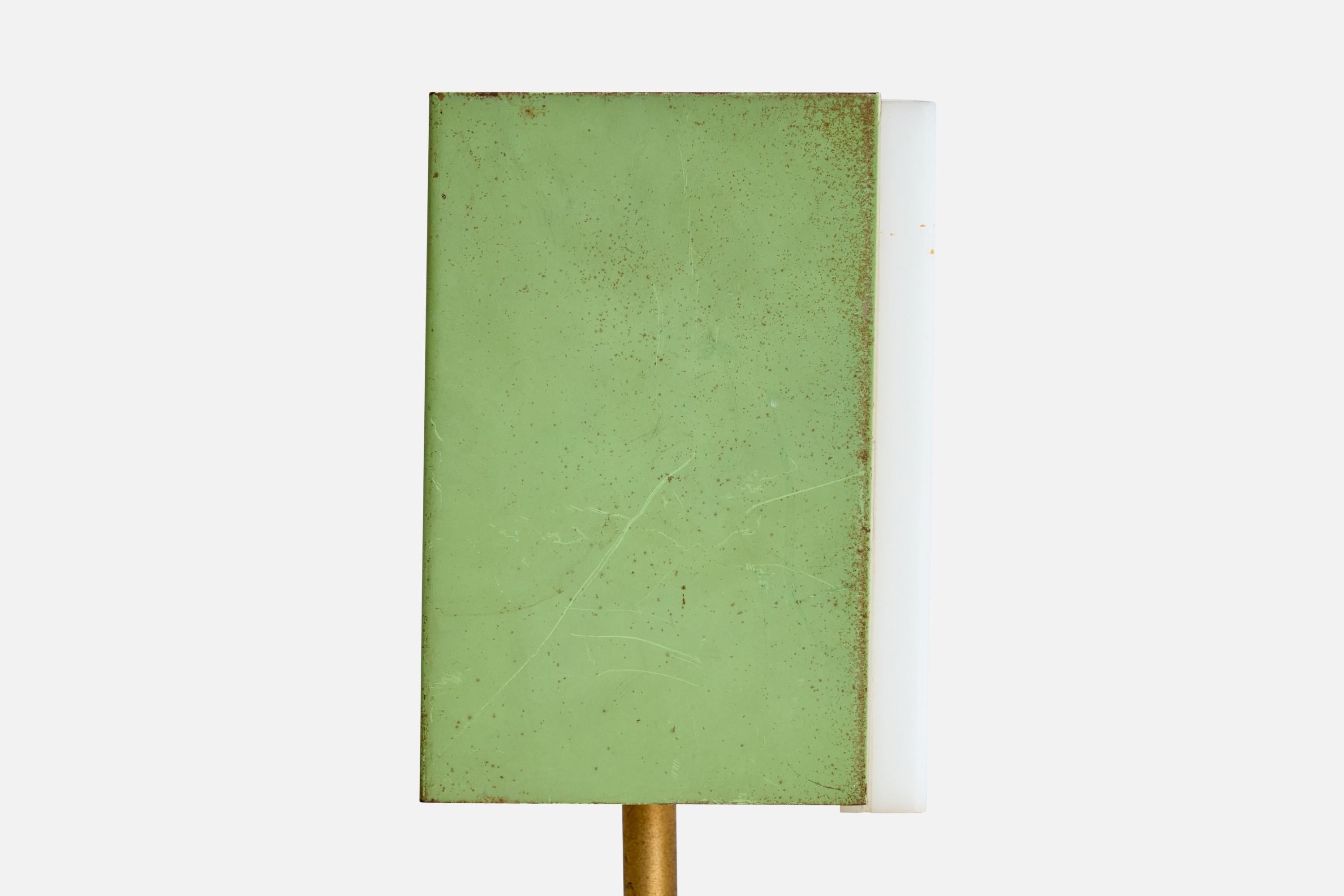Mid-20th Century Stilux, Table Lamp, Brass, Metal, Acrylic, Italy, 1960s For Sale