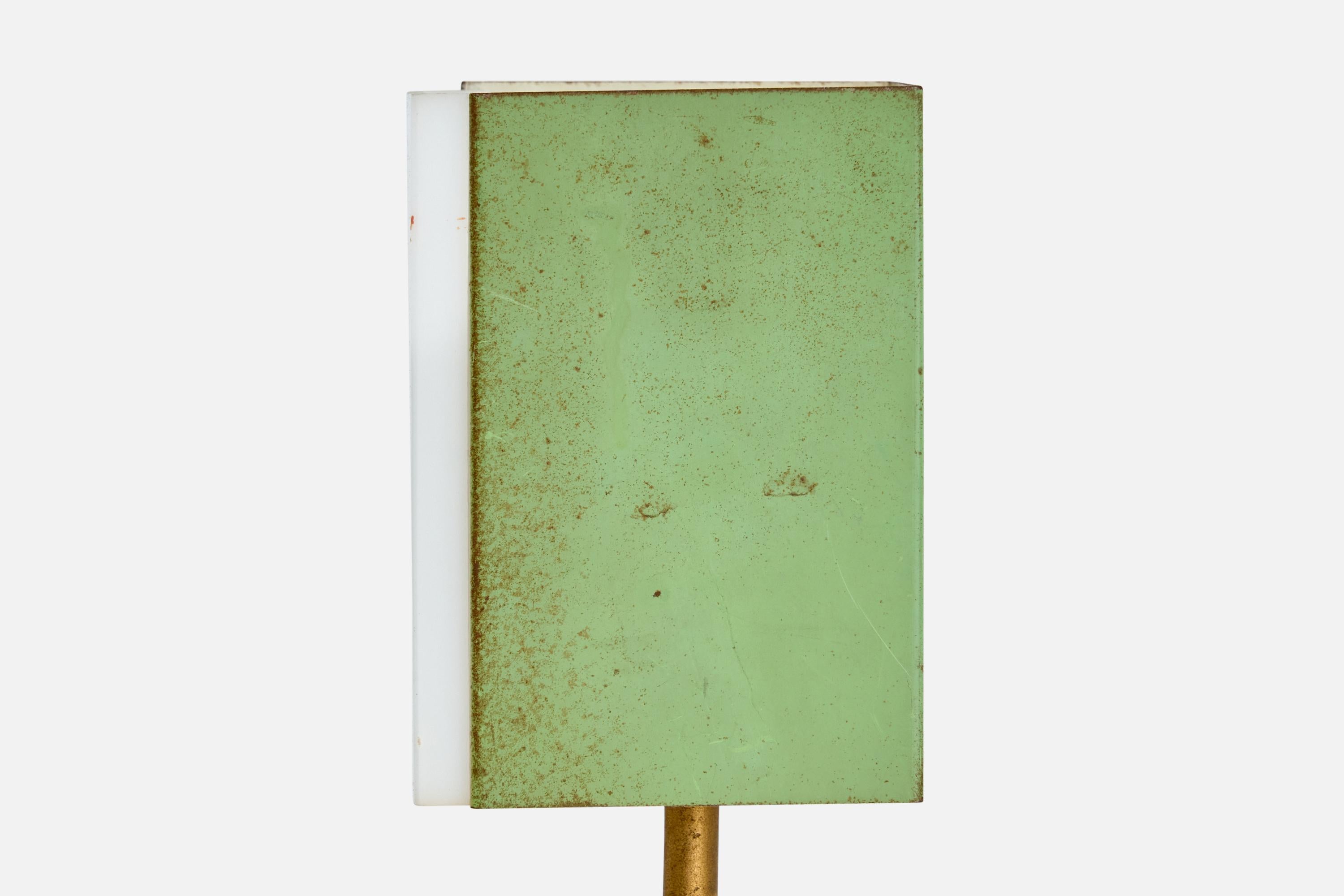 Stilux, Table Lamp, Brass, Metal, Acrylic, Italy, 1960s For Sale 1