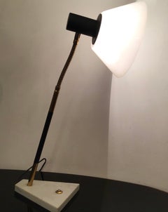 Stilux Table Lamp Marbre Brass Metal Plexiglass 1958 Italy