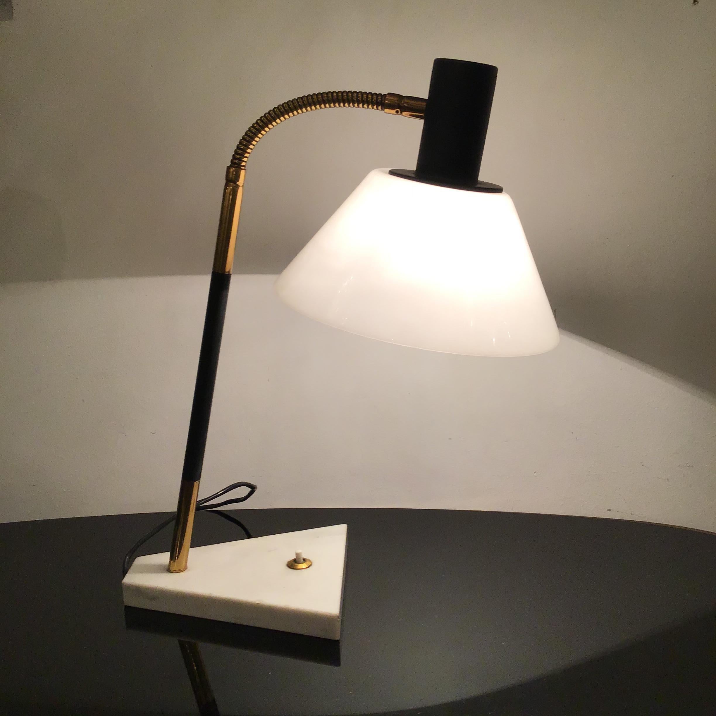 Other Stilux Table Lamp Marbre Brass Metal Plexiglass 1958 Italy For Sale