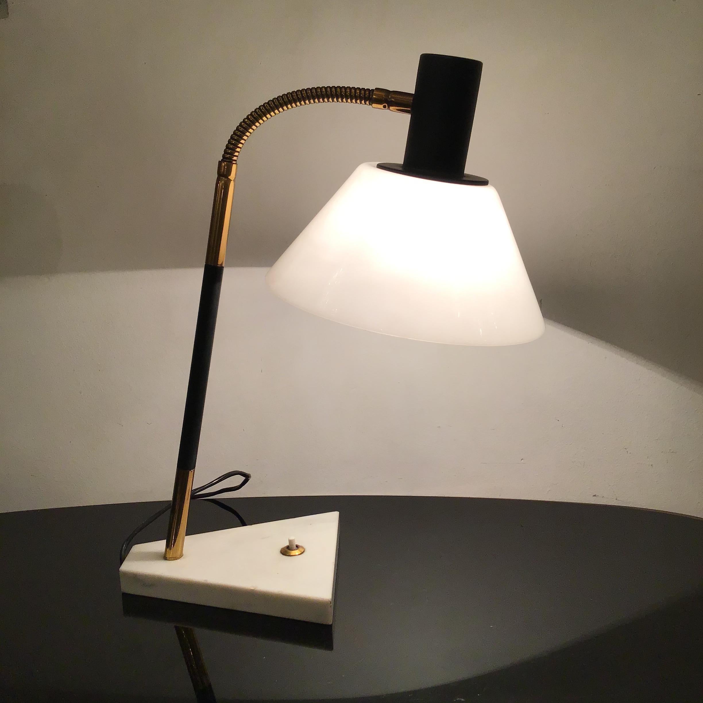 Italian Stilux Table Lamp Marbre Brass Metal Plexiglass 1958 Italy For Sale