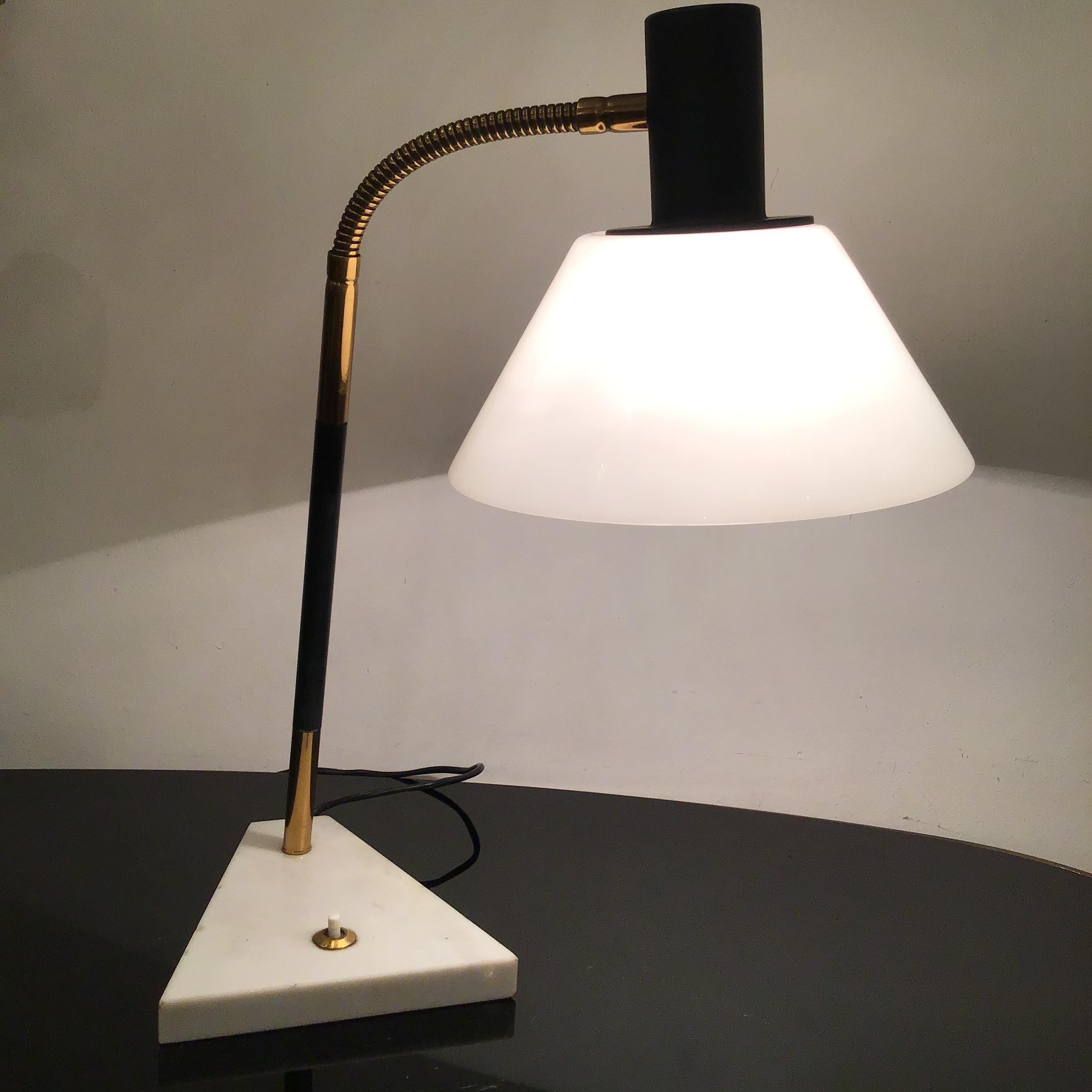 Stilux Table Lamp Marbre Brass Metal Plexiglass 1958 Italy In Excellent Condition For Sale In Milano, IT