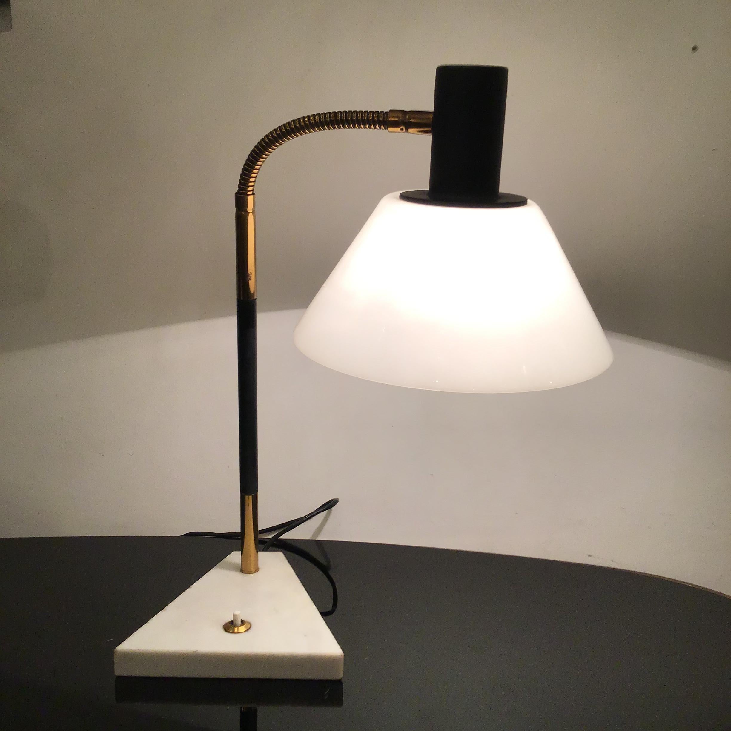 Stilux Table Lamp Marbre Brass Metal Plexiglass 1958 Italy For Sale 1