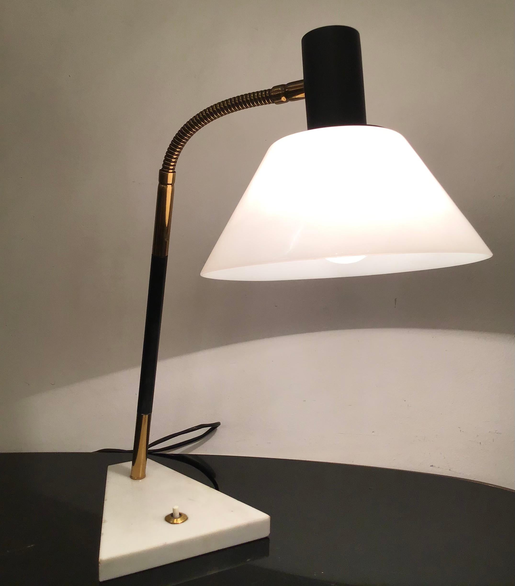 Stilux Table Lamp Marbre Brass Metal Plexiglass 1958 Italy For Sale 2