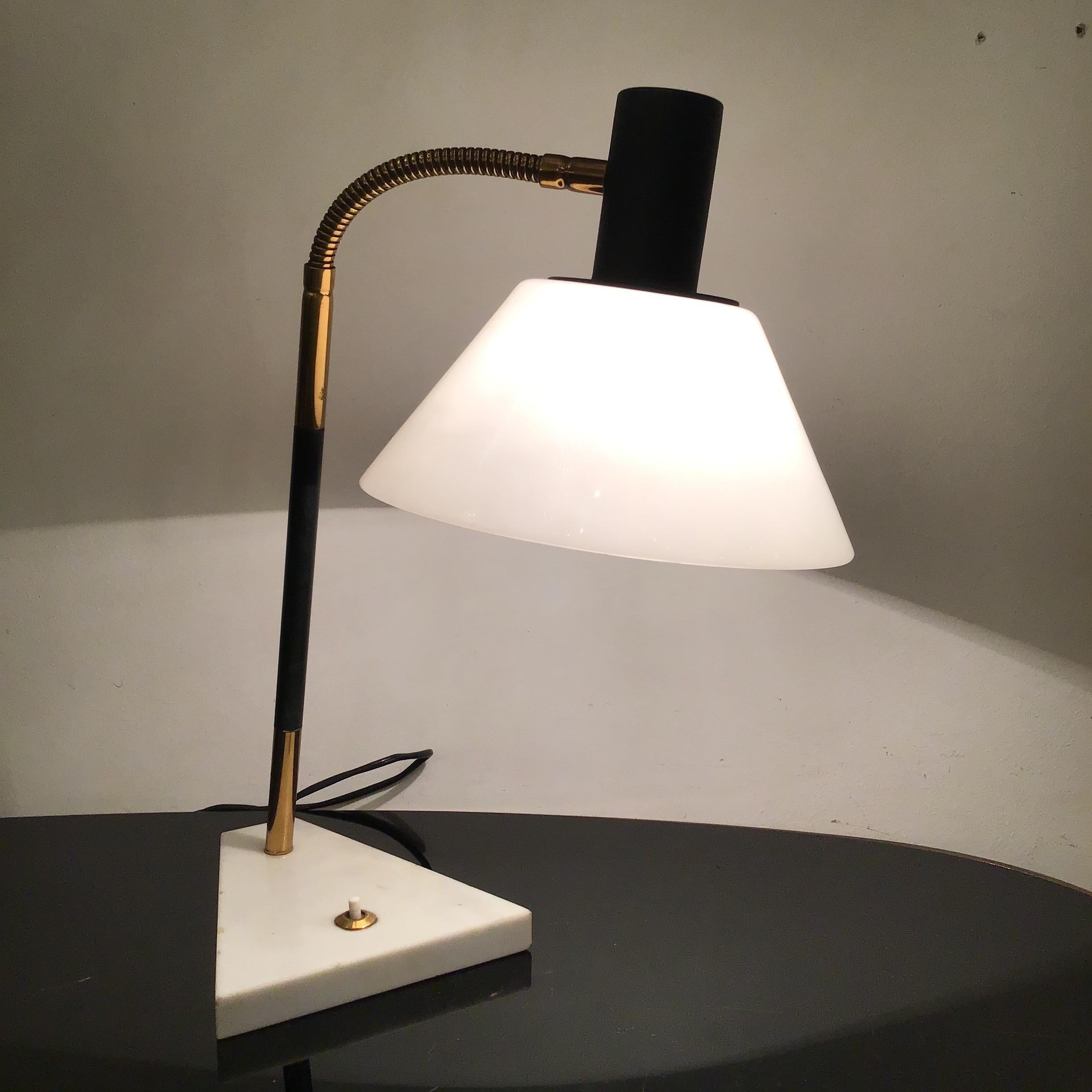 Stilux Table Lamp Marbre Brass Metal Plexiglass 1958 Italy For Sale 3