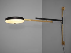 Stilux Wall-Mounted Lamp with Adjustable Arms in Brass and Black Metal