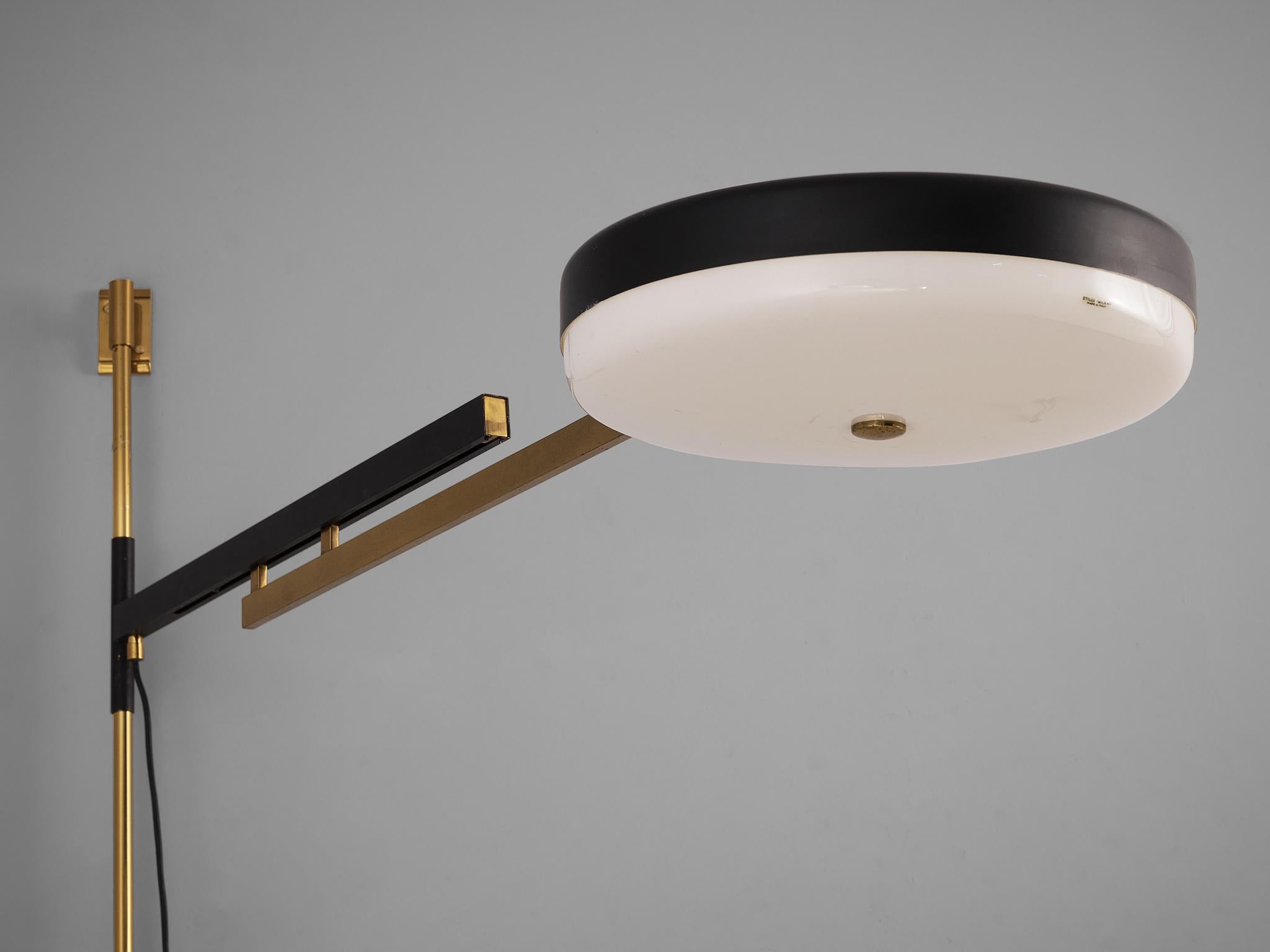 Stilux Wall-Mounted Lamp with Adjustable Arms in Brass and Black Metal 2