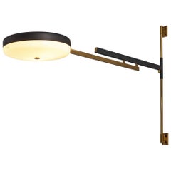 Stilux Wall-Mounted Lamp with Adjustable Arms in Brass and Black Metal