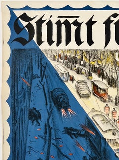 STIMT FÜR LISTE 1: Cartel político suizo vintage original de 1919