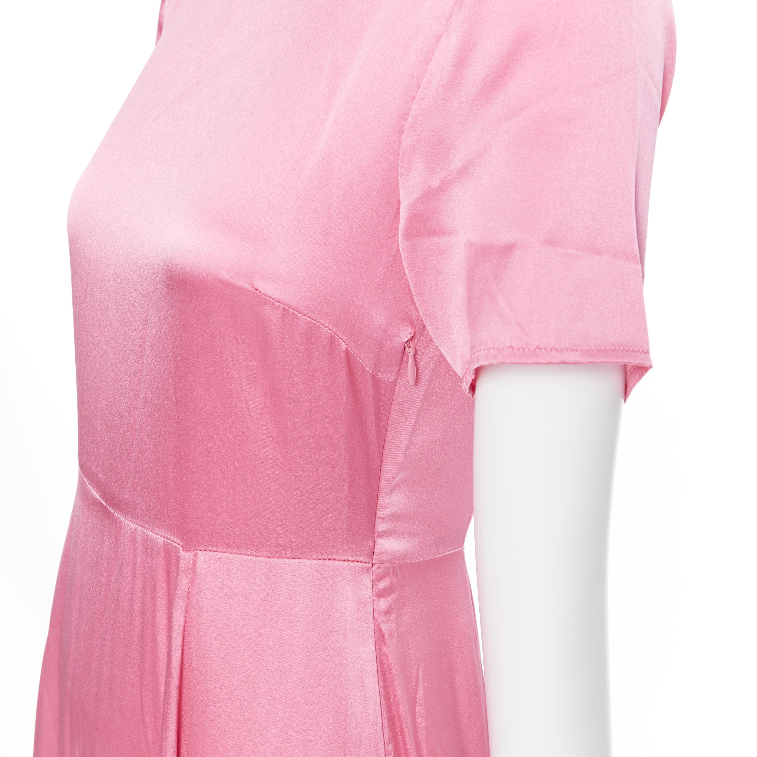 Donna STINE GoYA maxi abito a maniche corte e girocollo in seta elasticizzata rosa brillante XS