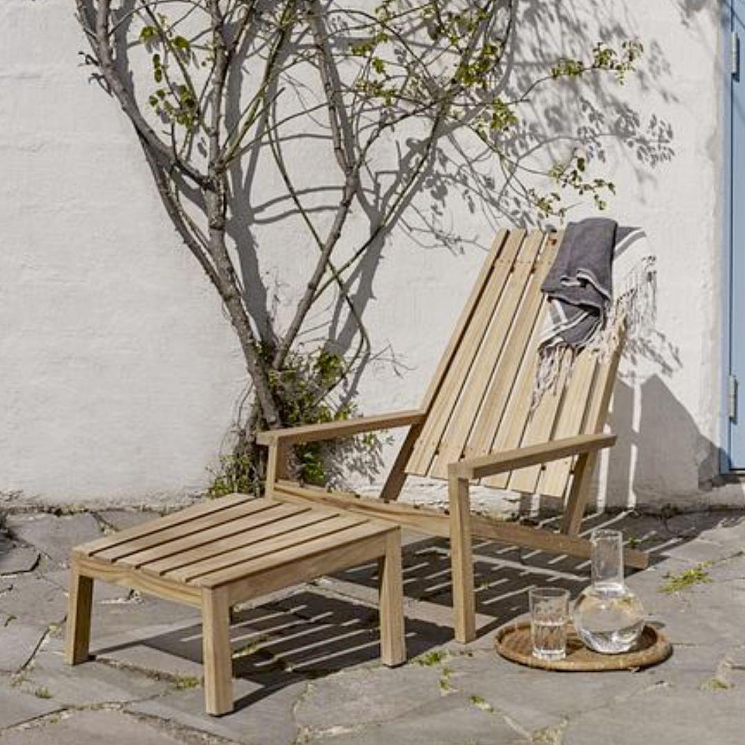 Mid-Century Modern Stine Weigelt Outdoor 'Between Lines' Teak Lounge Chair for Skagerak For Sale