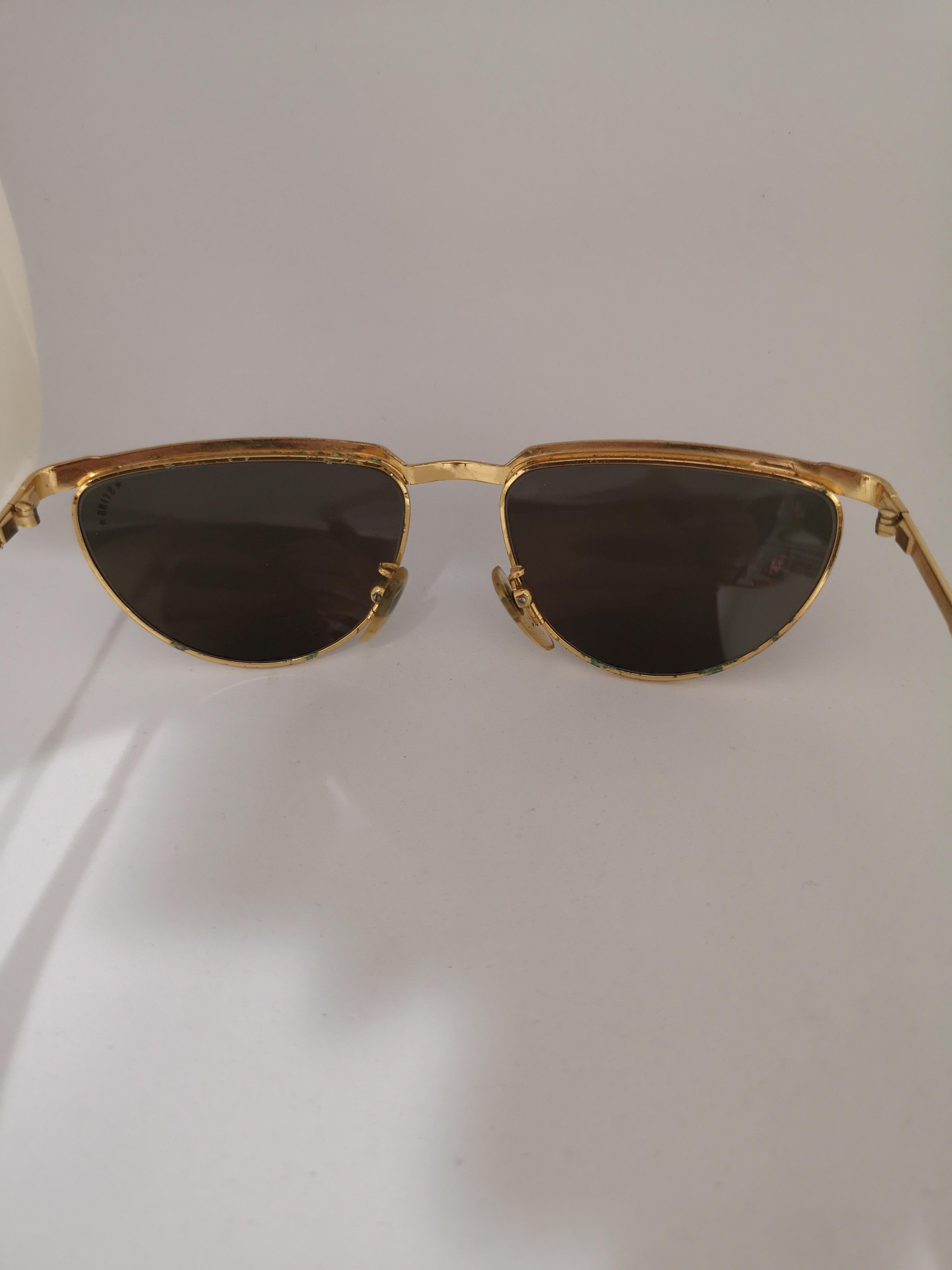 Sting black lens tortoise gold sunglasses In Good Condition In Capri, IT