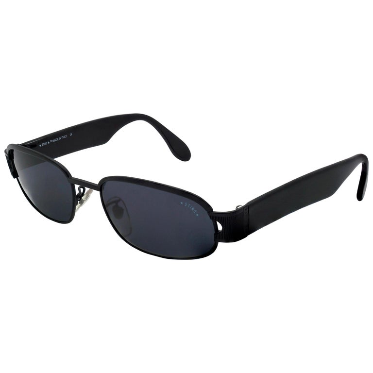 Sting black vintage sunglasses For Sale at 1stDibs