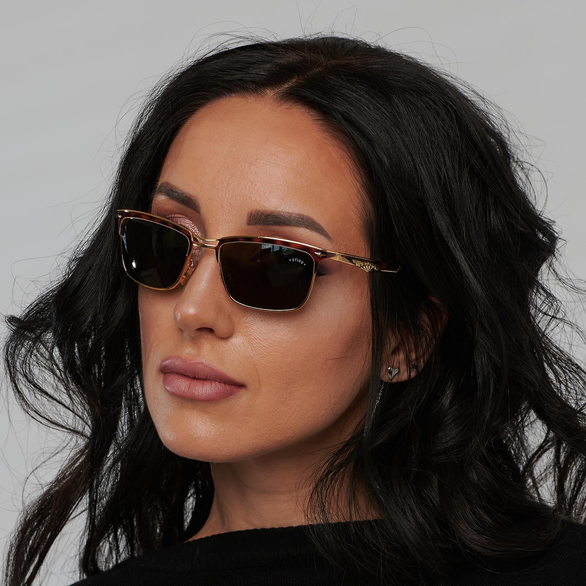 Sting Gold Vintage-Sonnenbrille, Italien 80er-Jahre für Damen oder Herren